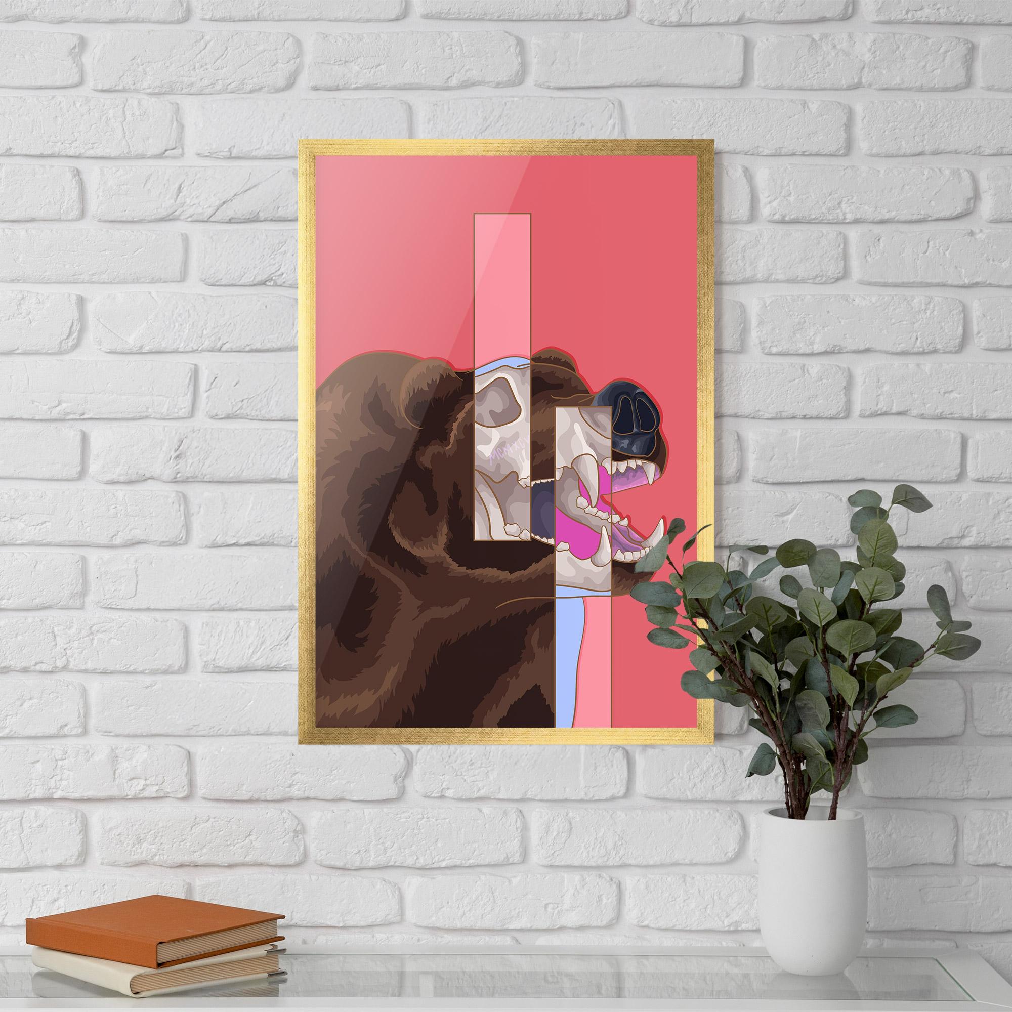 Gerahmte Poster Bear Bone Art mockup 5