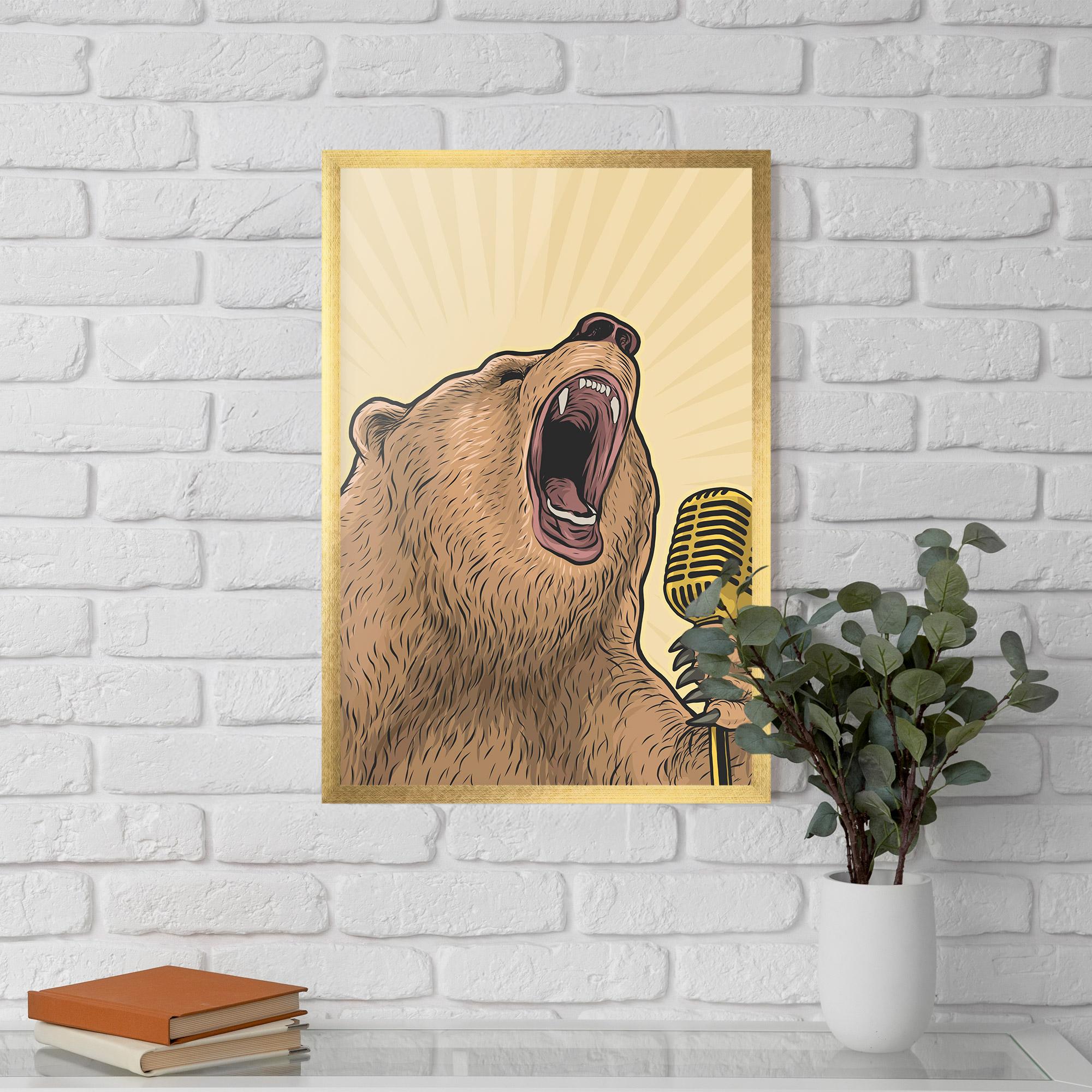 Gerahmte Poster Bear Singing mockup 5