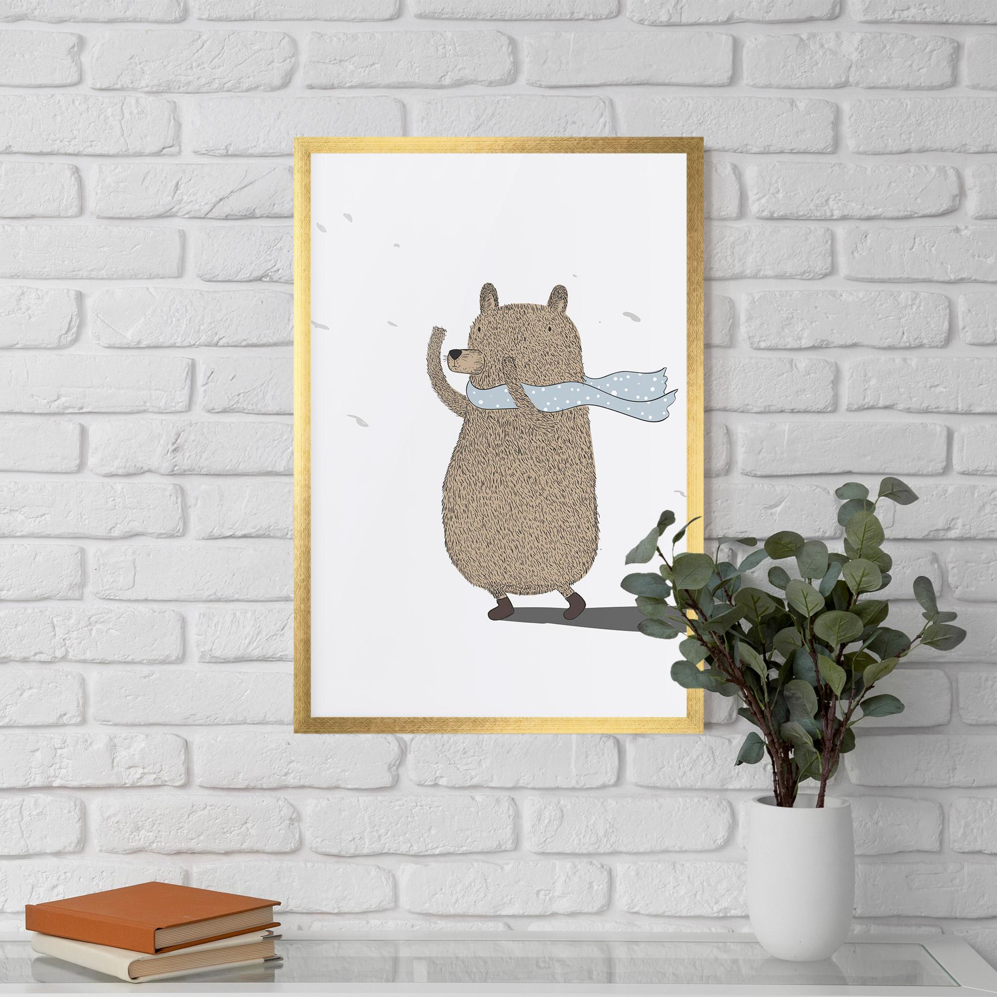 Gerahmte Poster Bear Wearing A Scarf mockup 5
