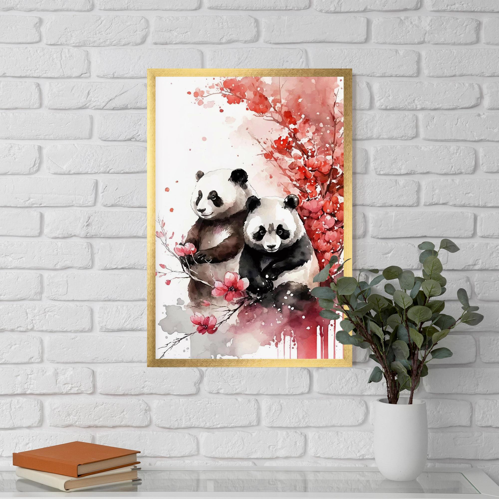 Gerahmte Poster Blossom Panda mockup 5