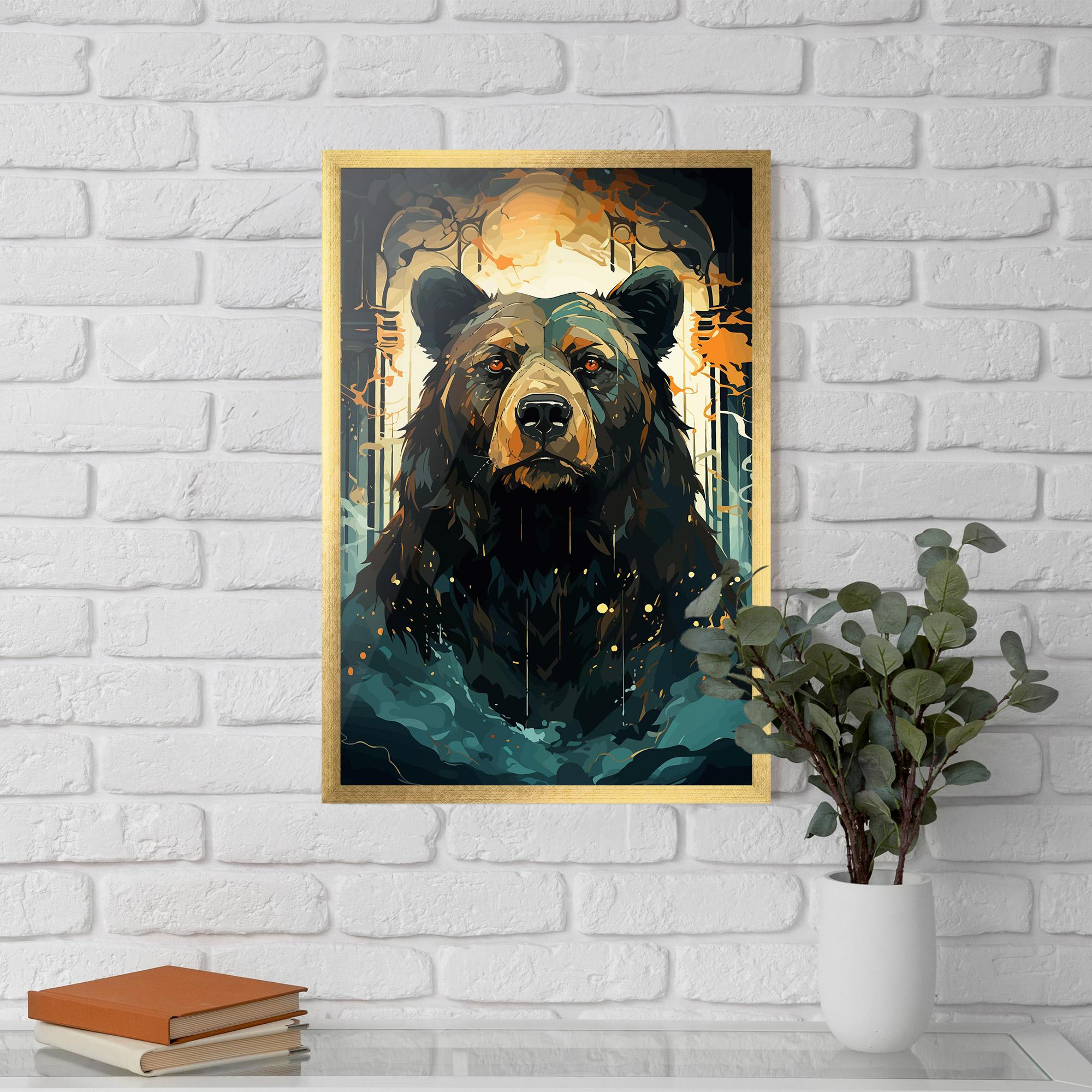 Gerahmte Poster Brown Bear Art mockup 5