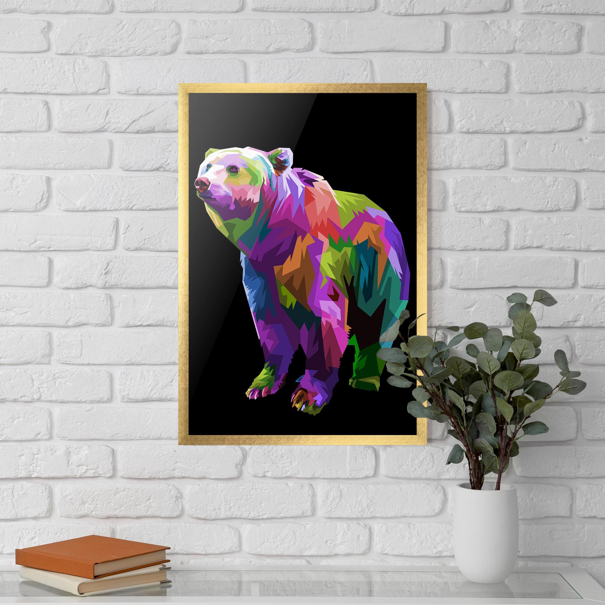 Gerahmte Poster Colorful Icebear mockup 5