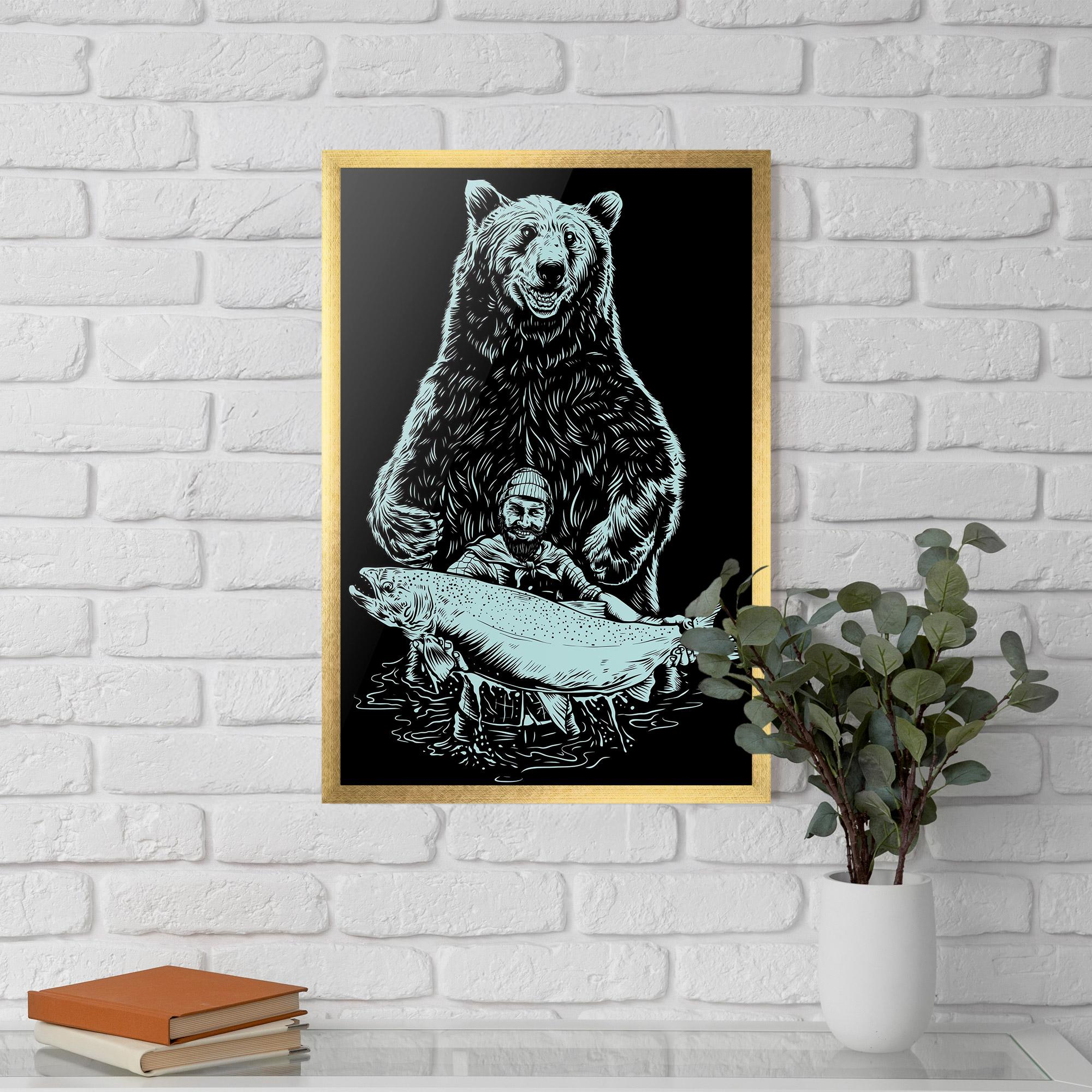 Gerahmte Poster Fishing Bear mockup 5