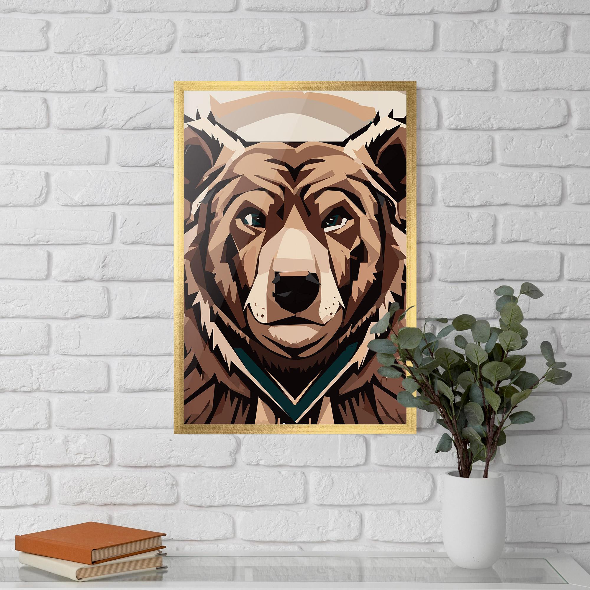 Gerahmte Poster Grizzly Art mockup 5