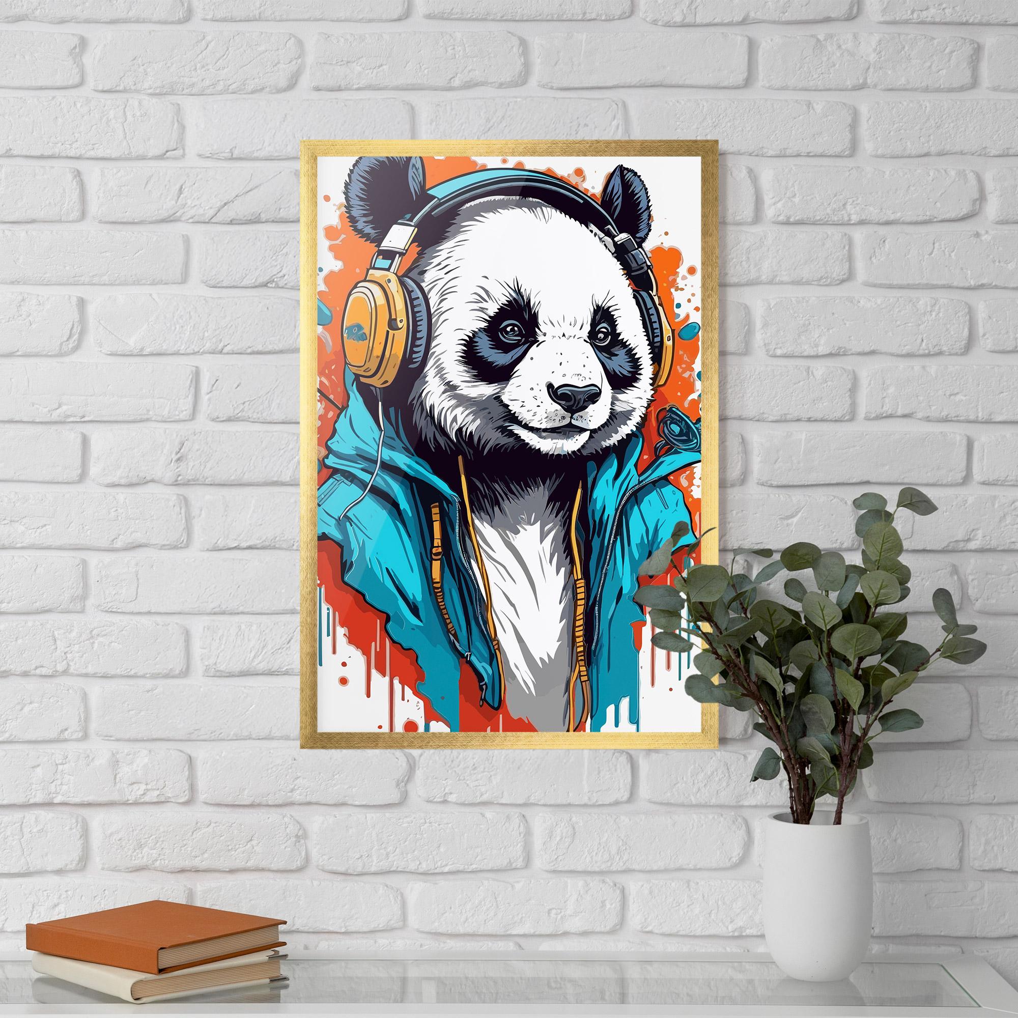 Gerahmte Poster Music Panda mockup 5