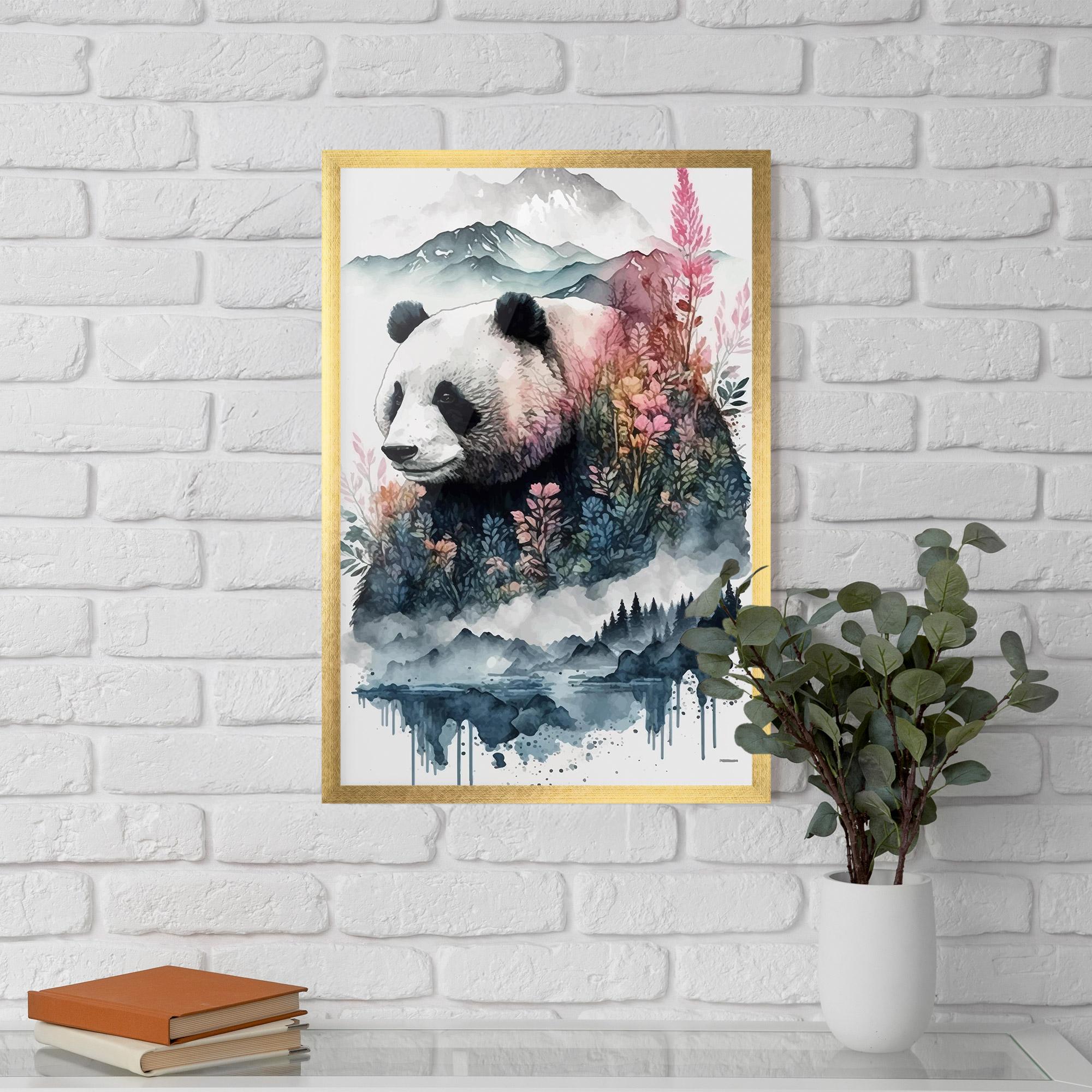 Gerahmte Poster Panda Art mockup 5