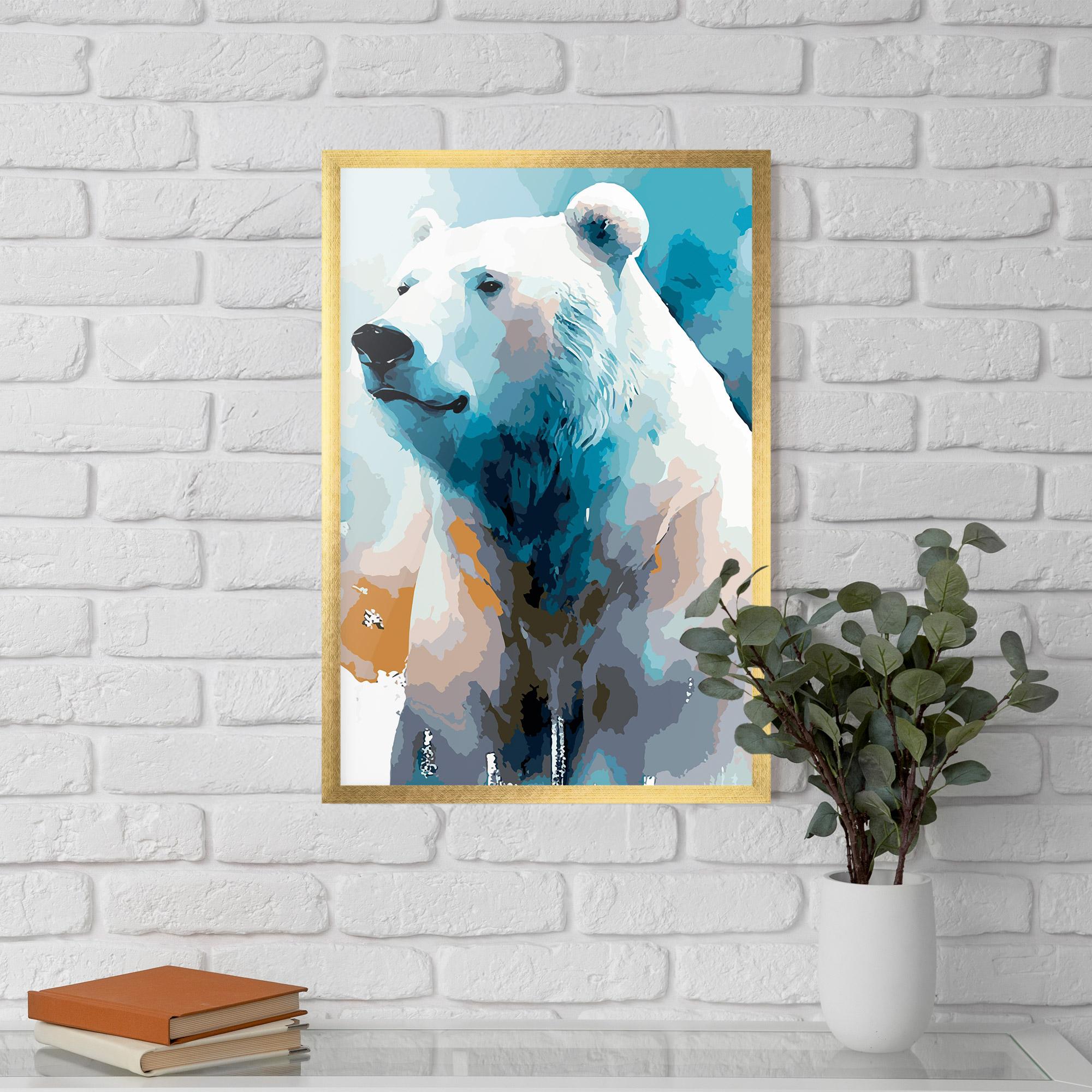 Gerahmte Poster Polar White Bear mockup 5