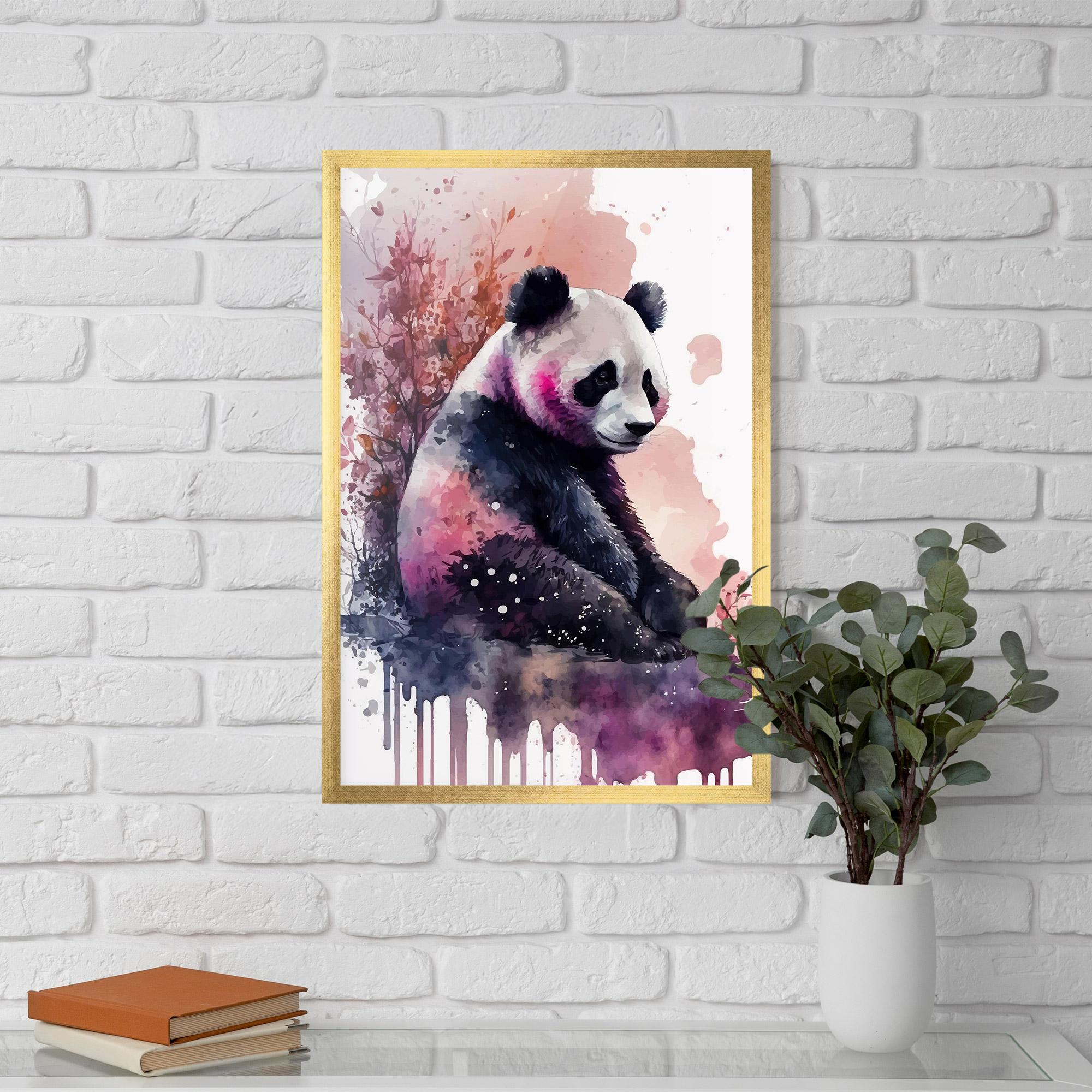 Gerahmte Poster Purple Panda Art mockup 5