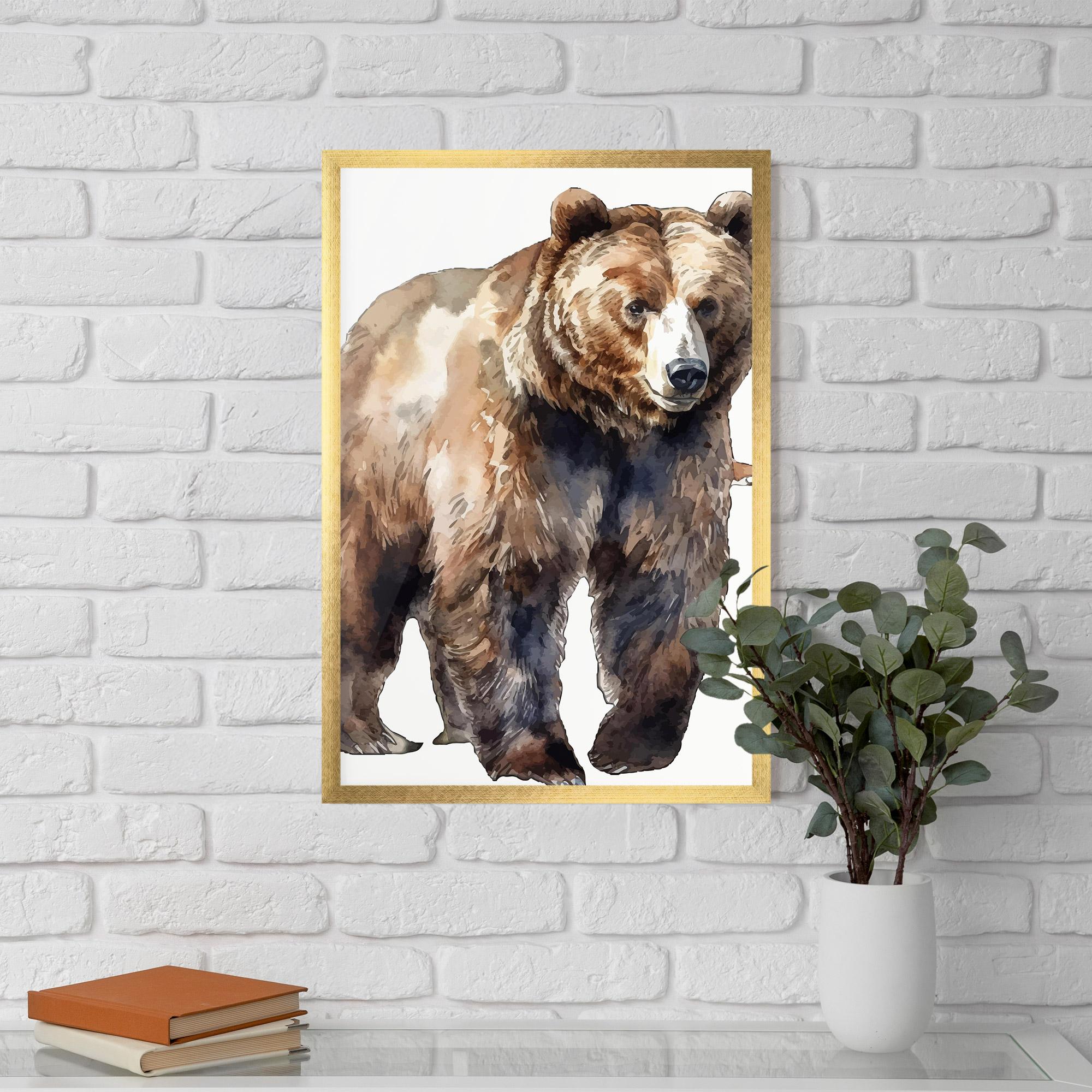 Gerahmte Poster Watercolor Bear Art mockup 5