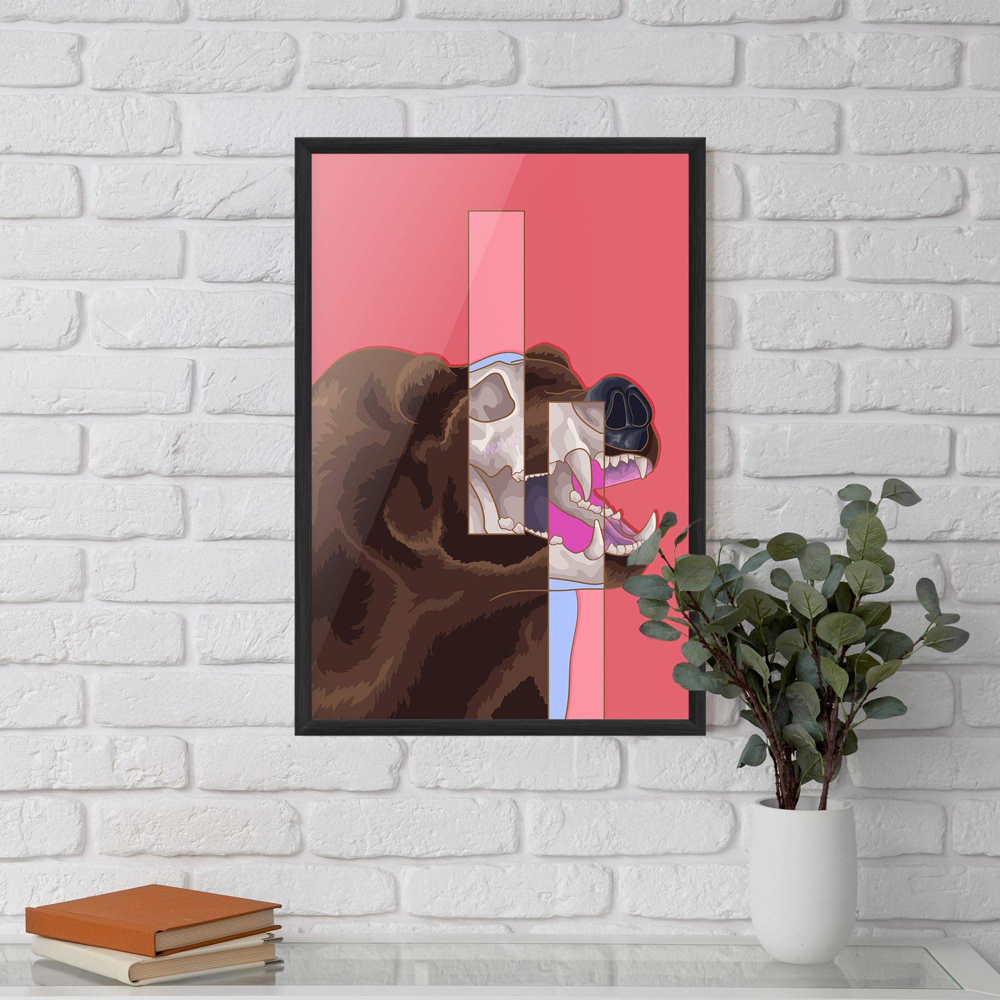 Gerahmte Poster Bear Bone Art mockup 5