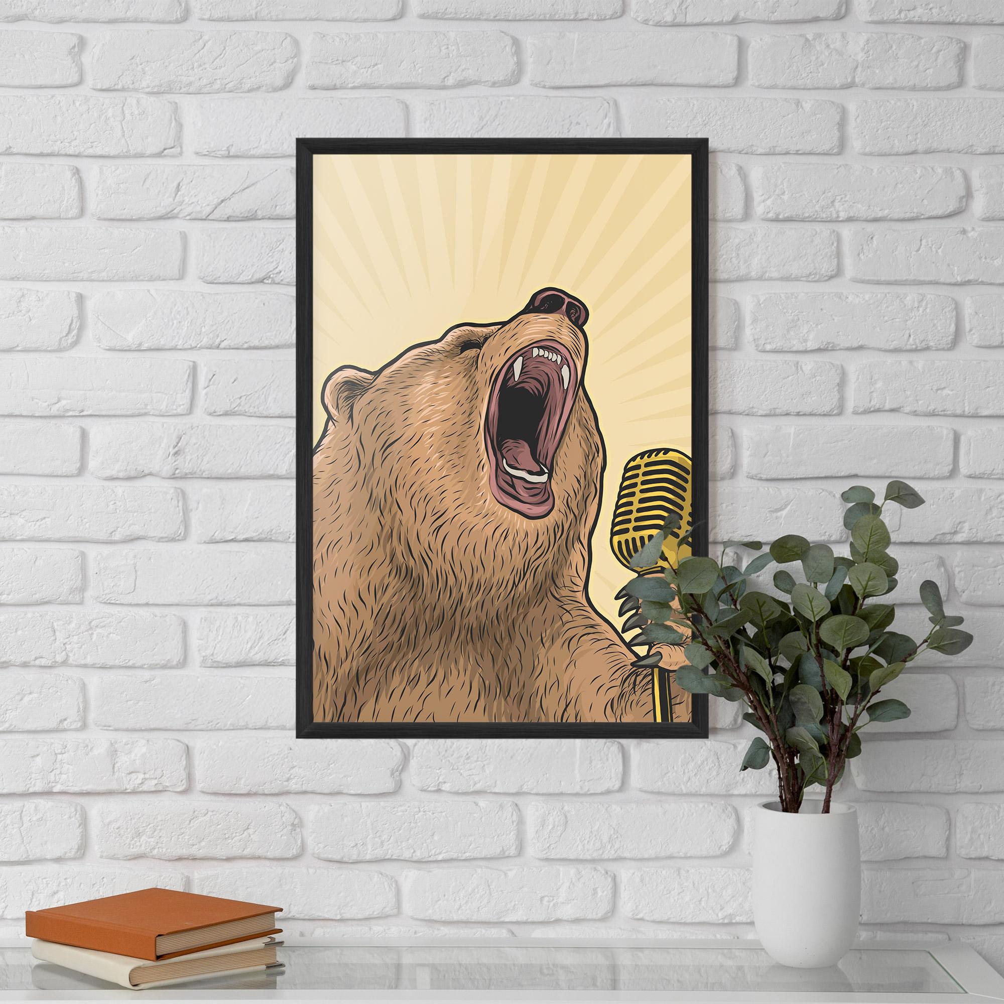 Gerahmte Poster Bear Singing mockup 5
