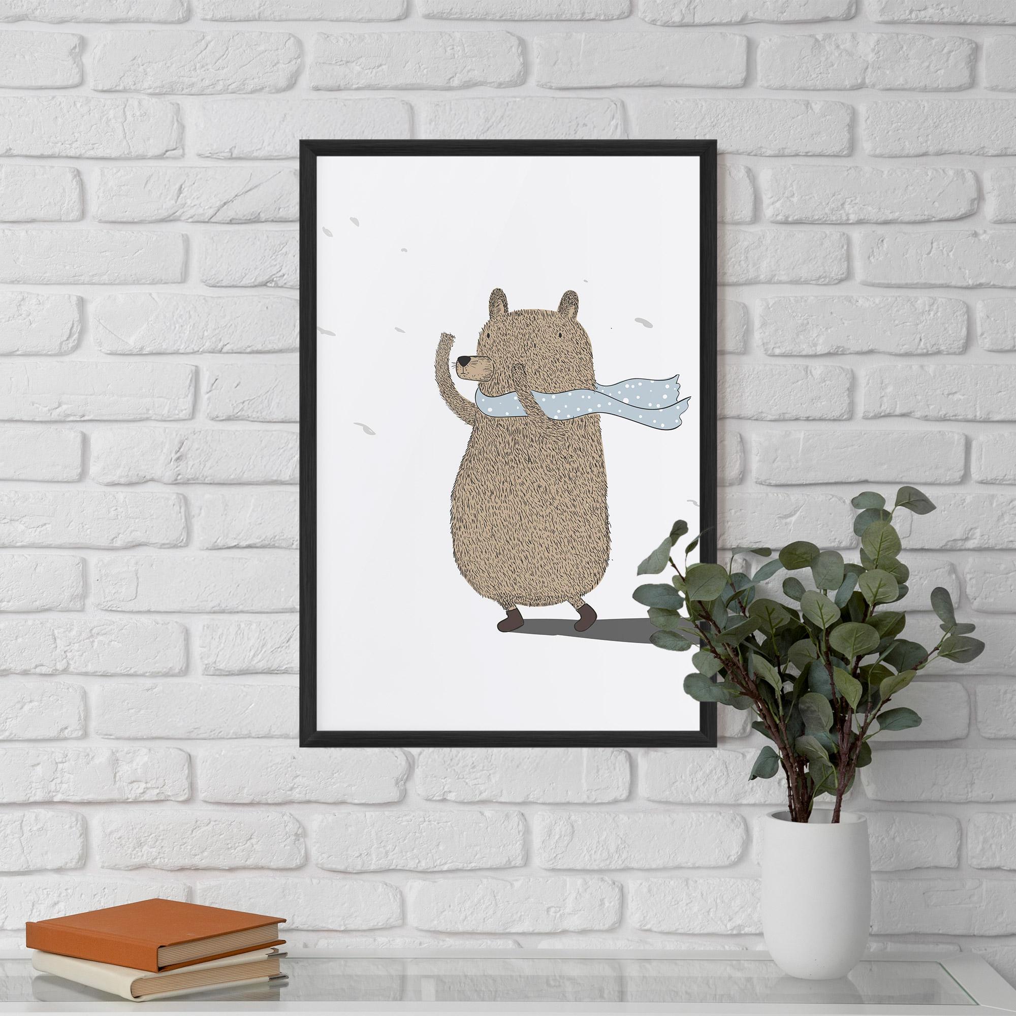 Gerahmte Poster Bear Wearing A Scarf mockup 5