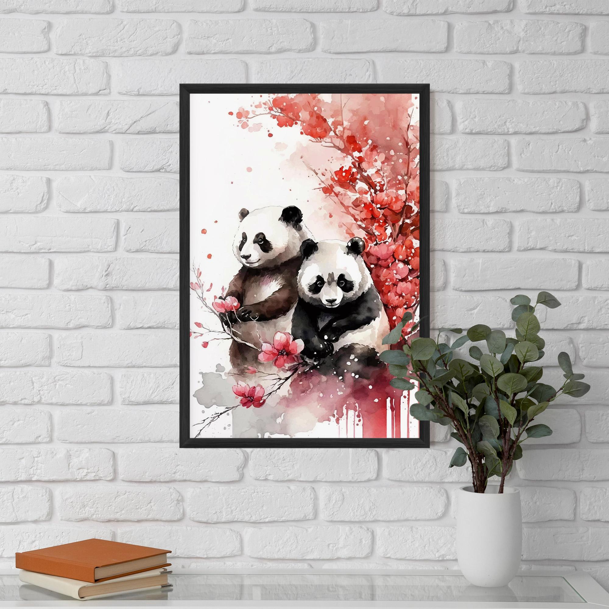 Gerahmte Poster Blossom Panda mockup 5