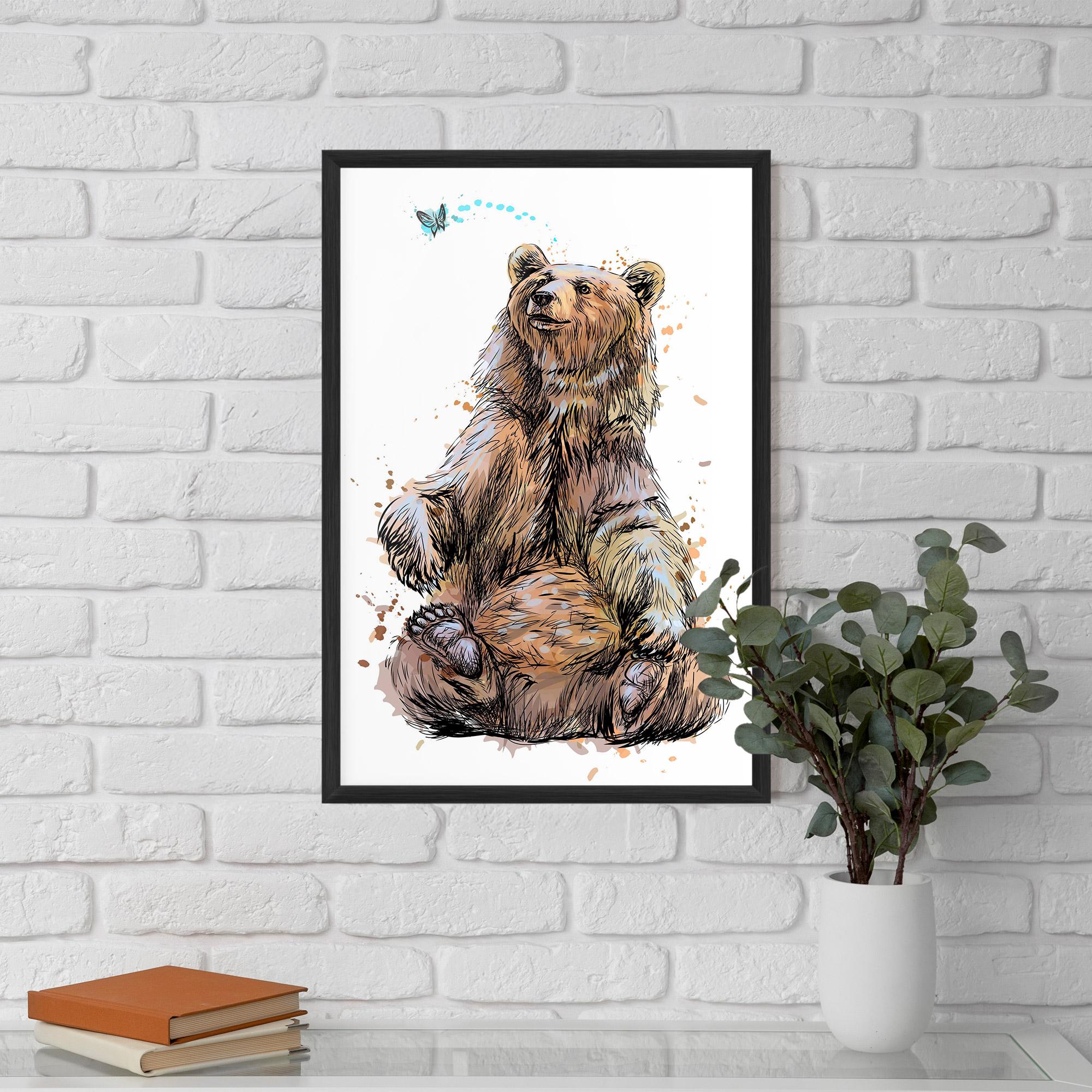 Gerahmte Poster Butterfly Bear mockup 5