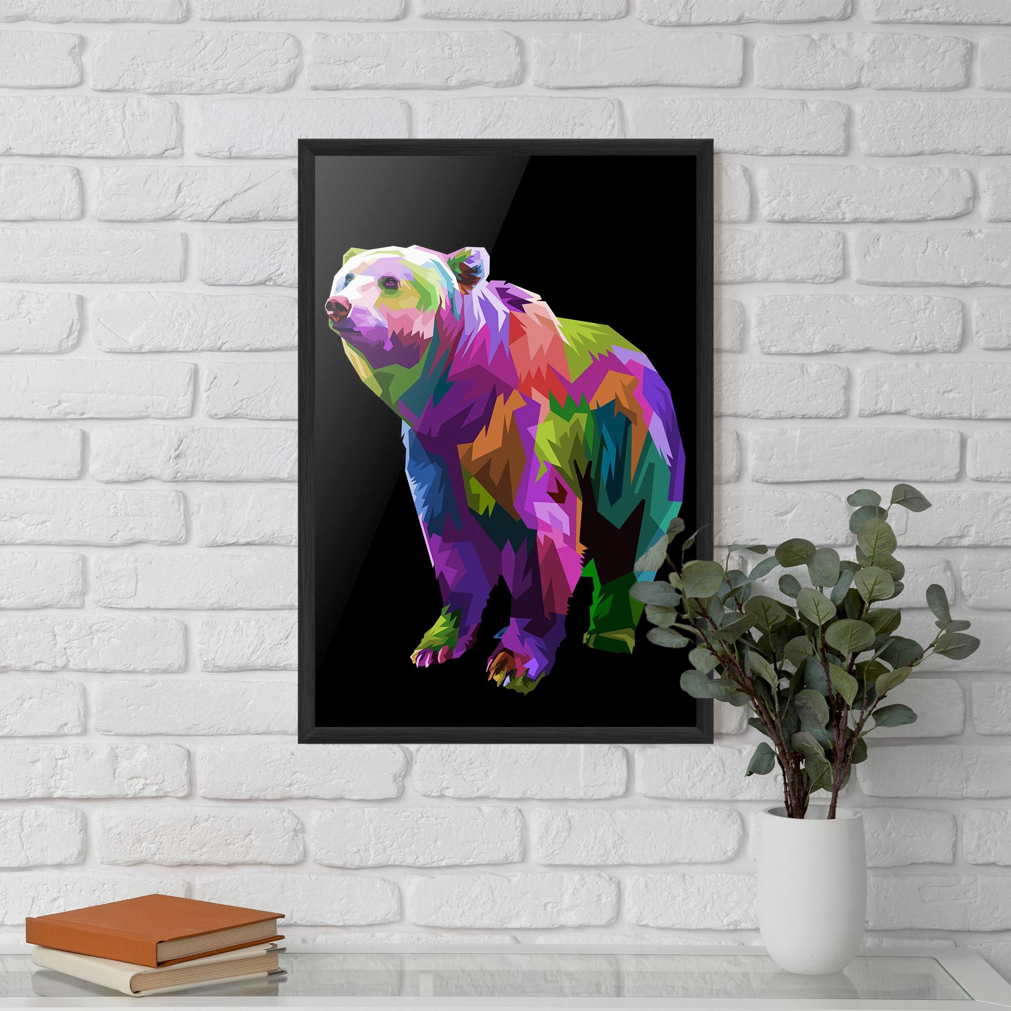 Gerahmte Poster Colorful Icebear mockup 5