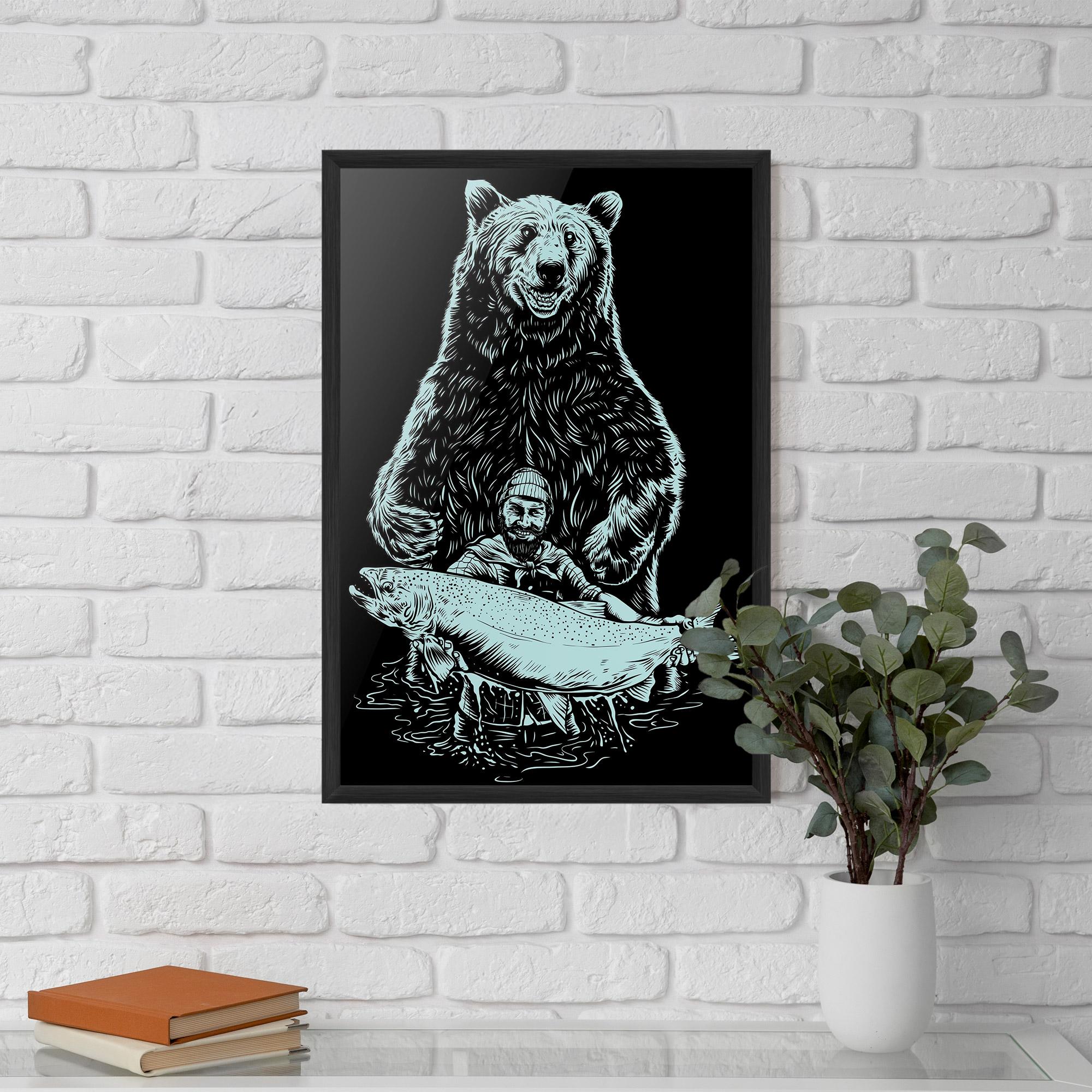 Gerahmte Poster Fishing Bear mockup 5
