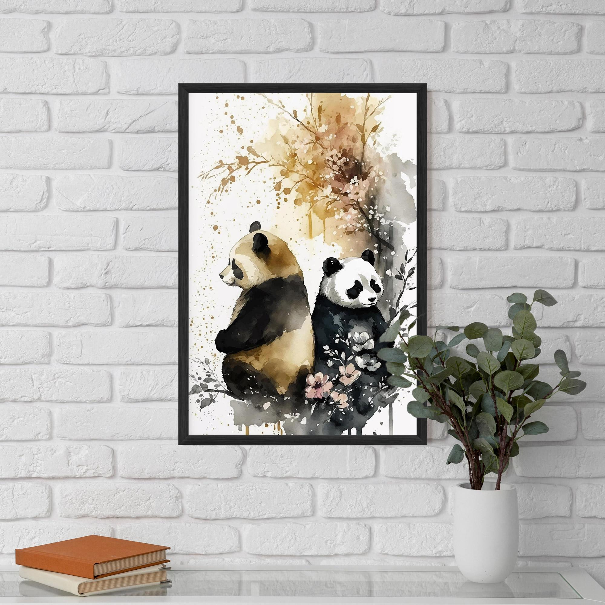Gerahmte Poster Gold Panda Art mockup 5