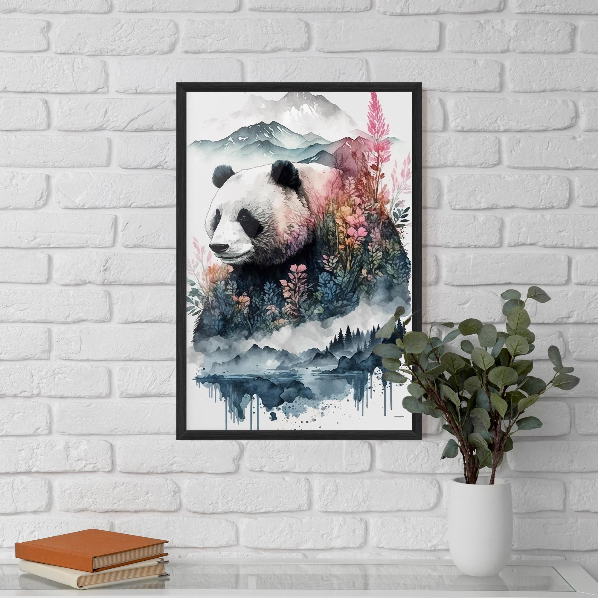 Gerahmte Poster Panda Art mockup 5