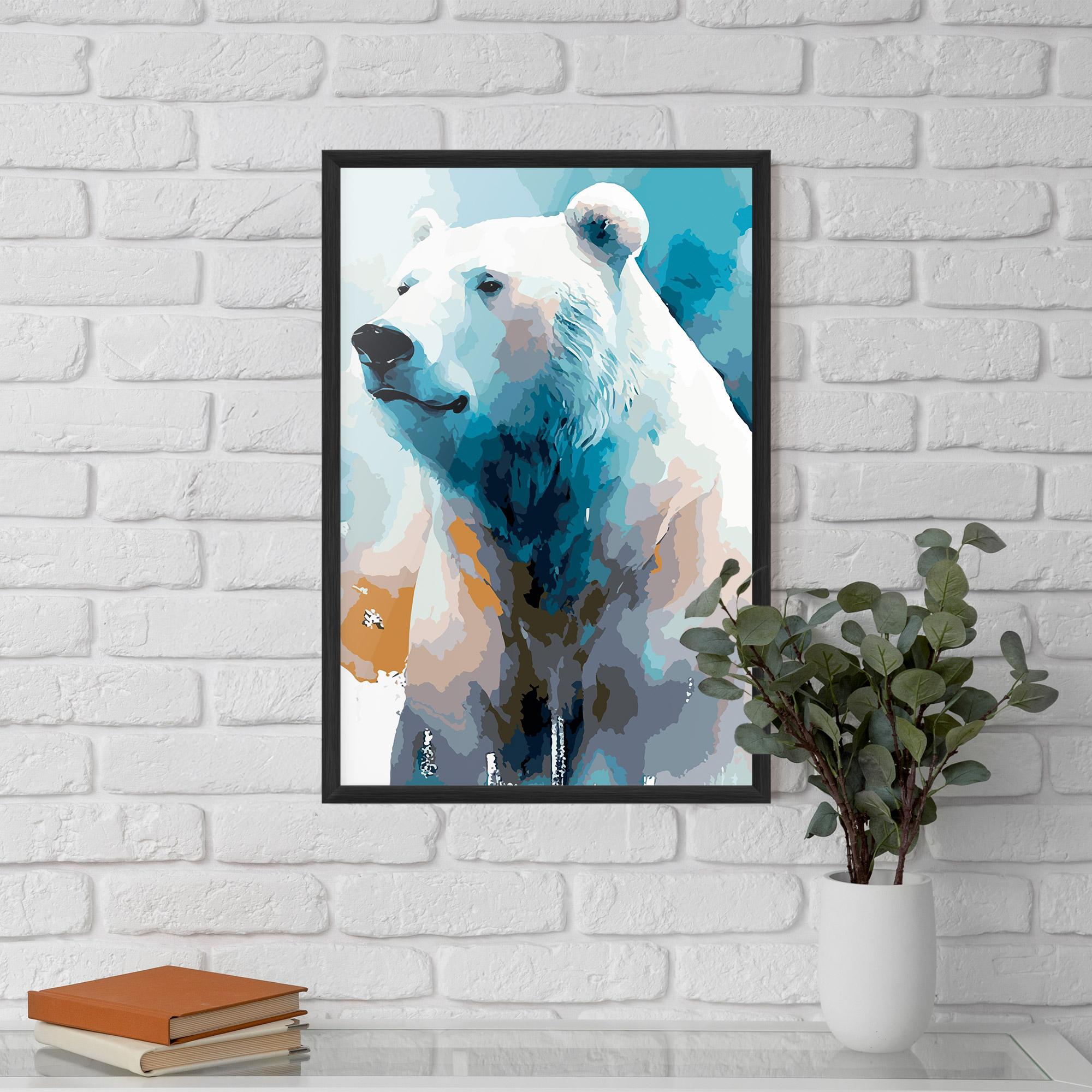 Gerahmte Poster Polar White Bear mockup 5