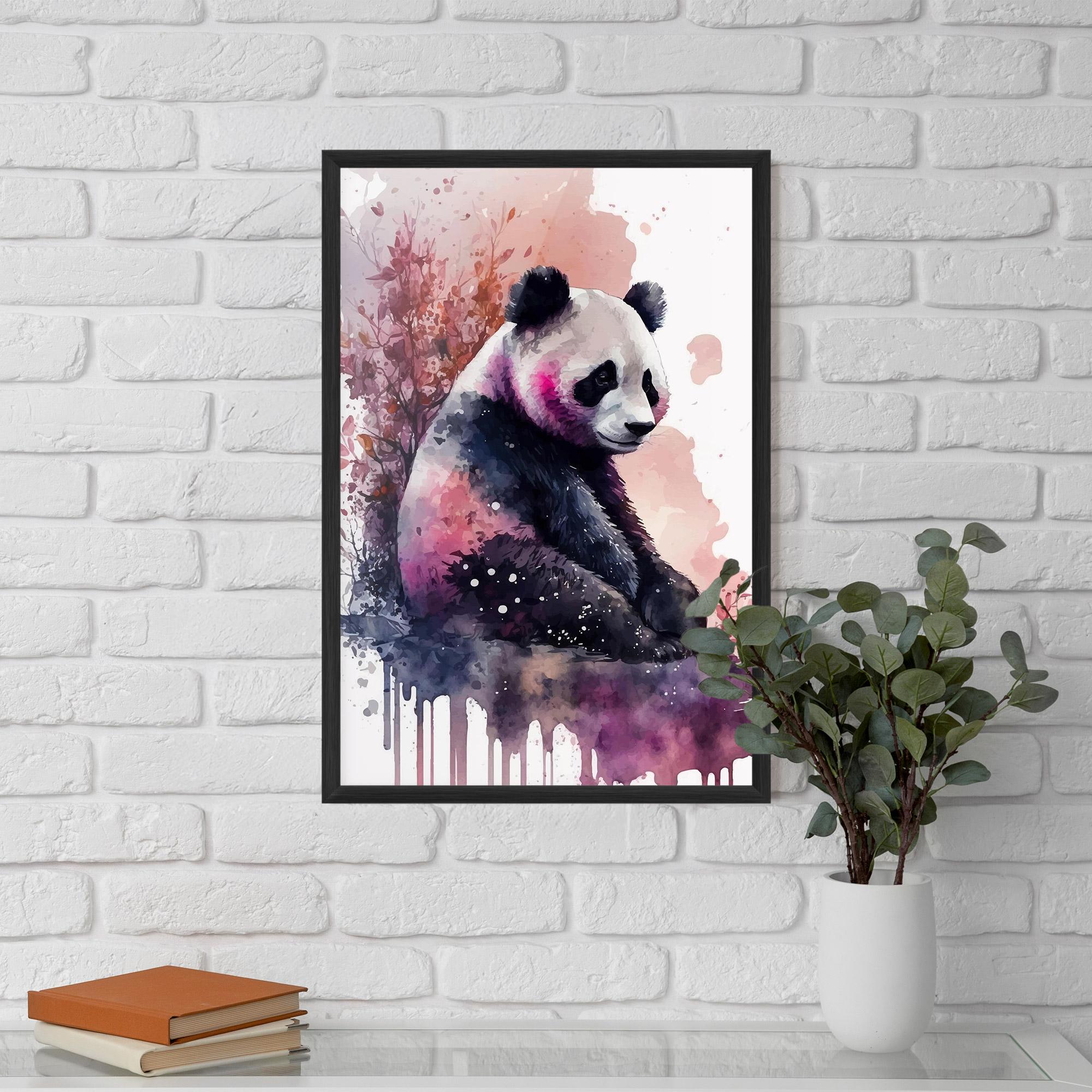 Gerahmte Poster Purple Panda Art mockup 5