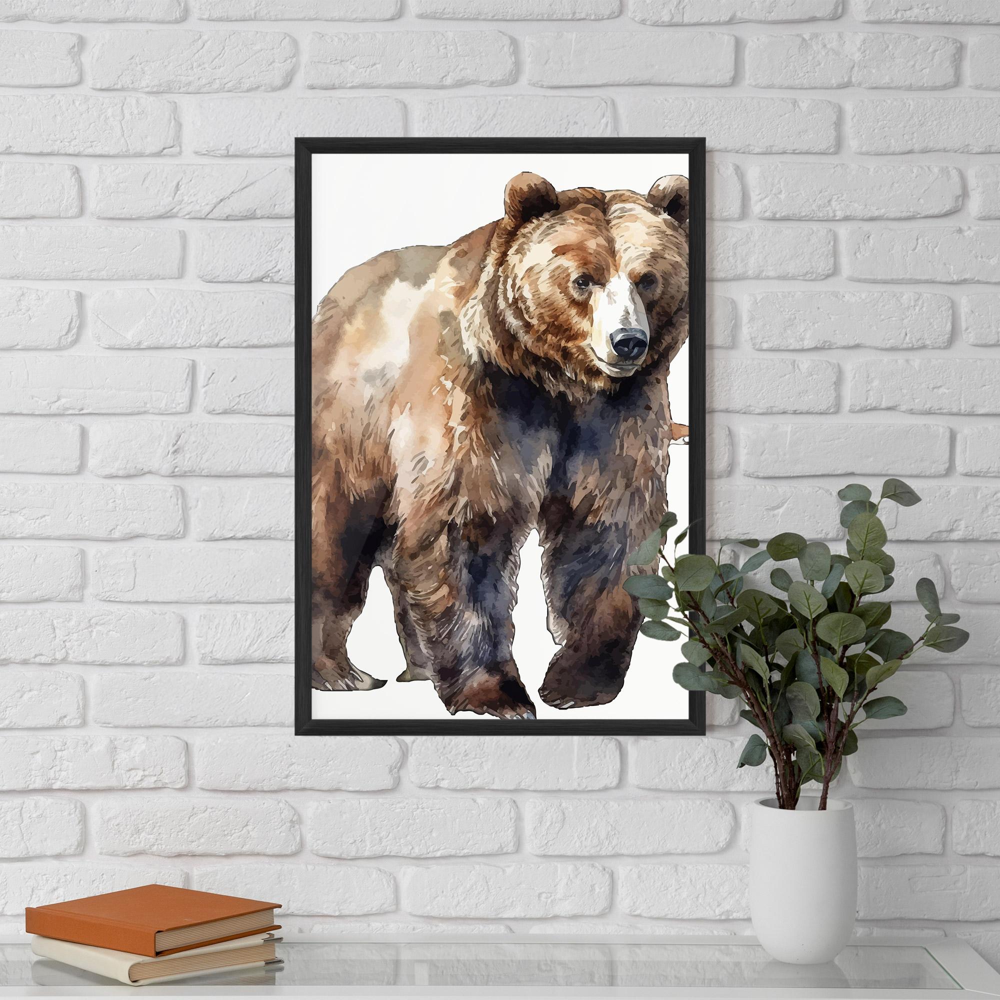 Gerahmte Poster Watercolor Bear Art mockup 5