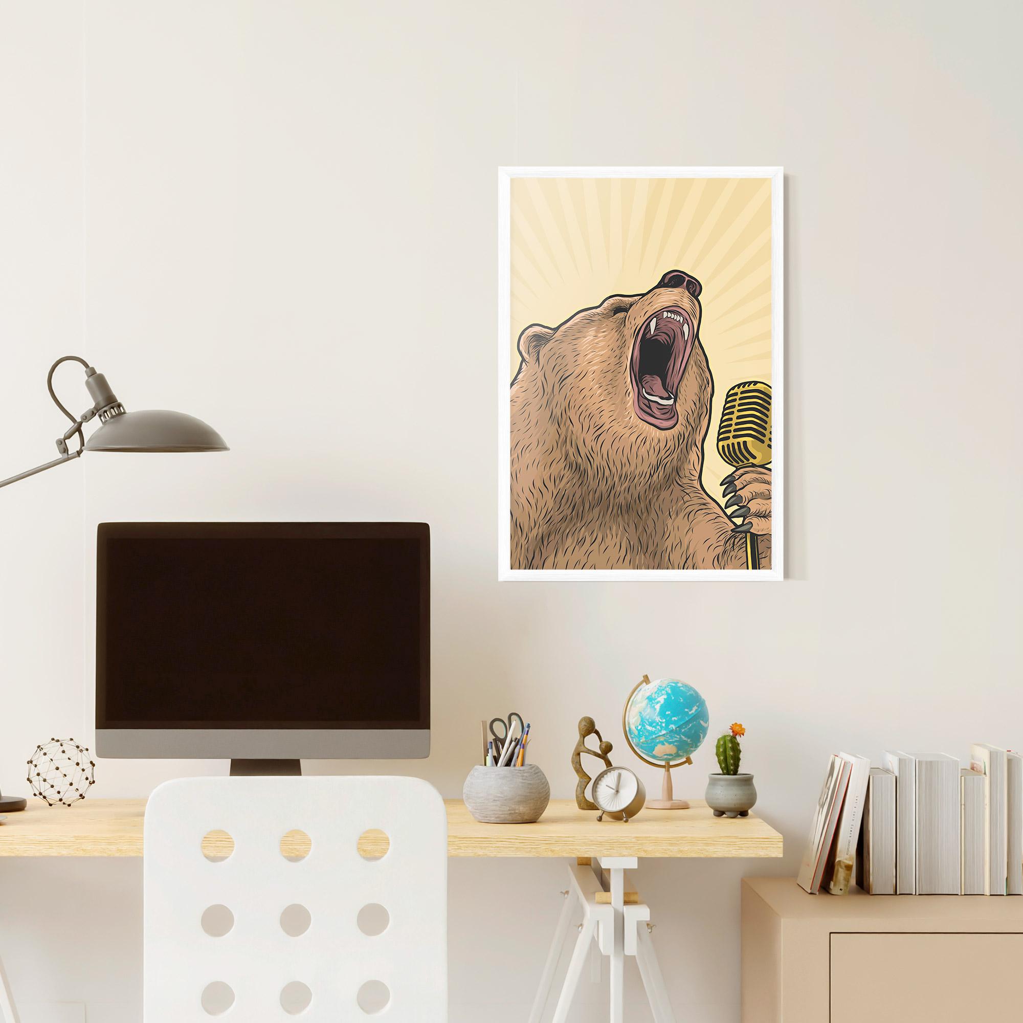 Gerahmte Poster Bear Singing mockup 6