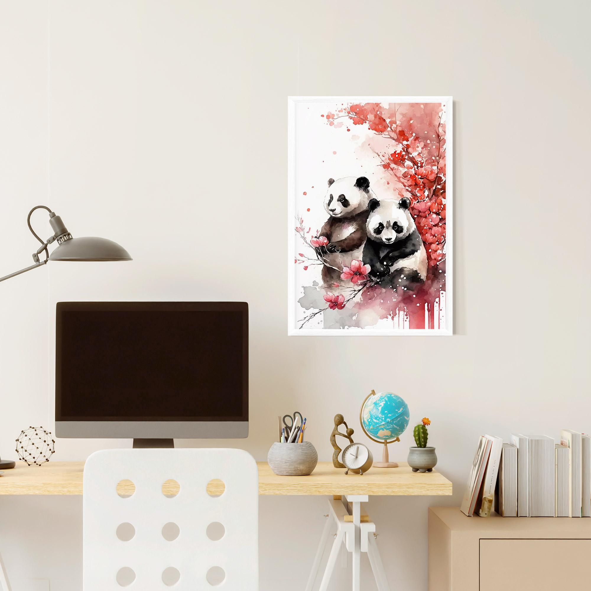 Gerahmte Poster Blossom Panda mockup 6