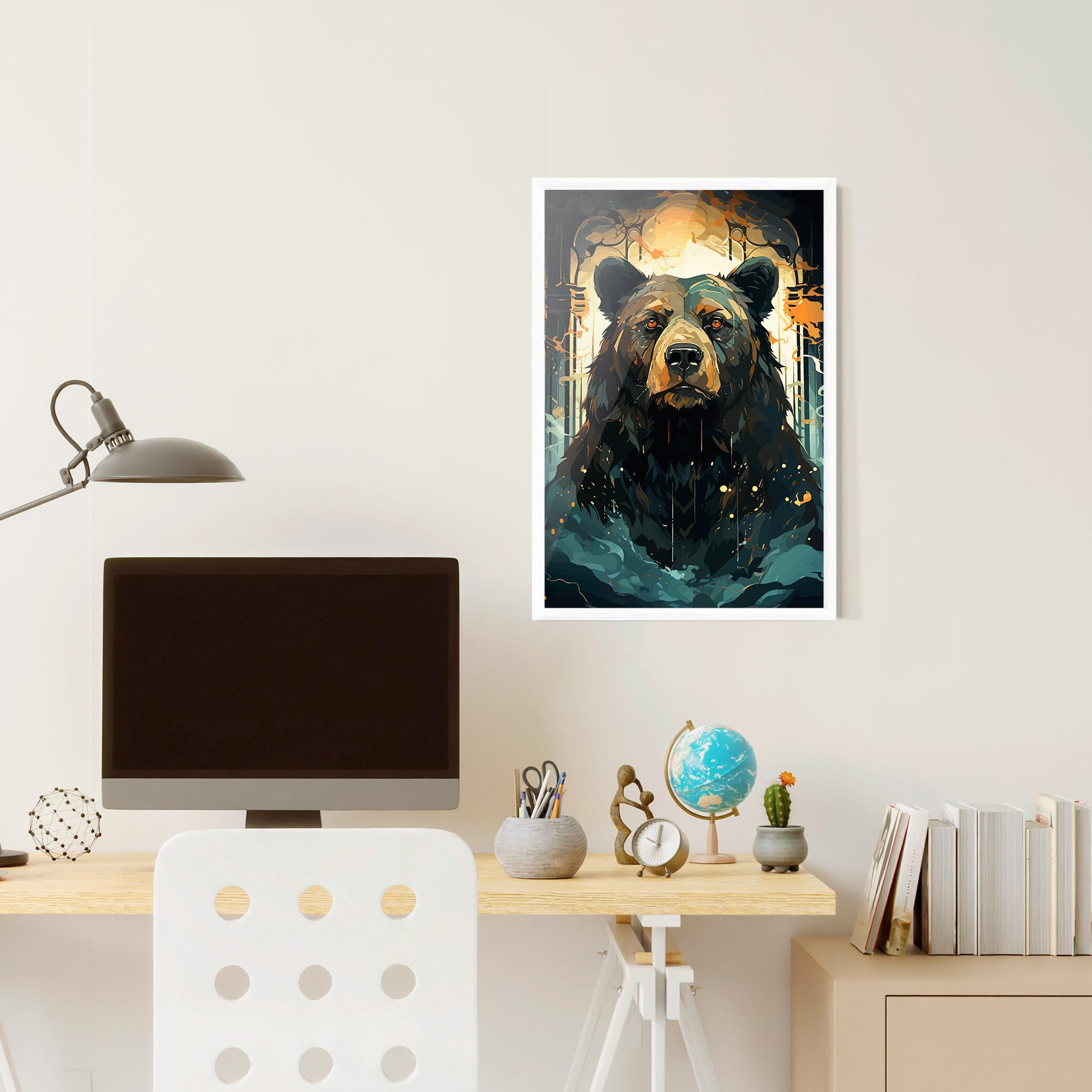 Gerahmte Poster Brown Bear Art mockup 6