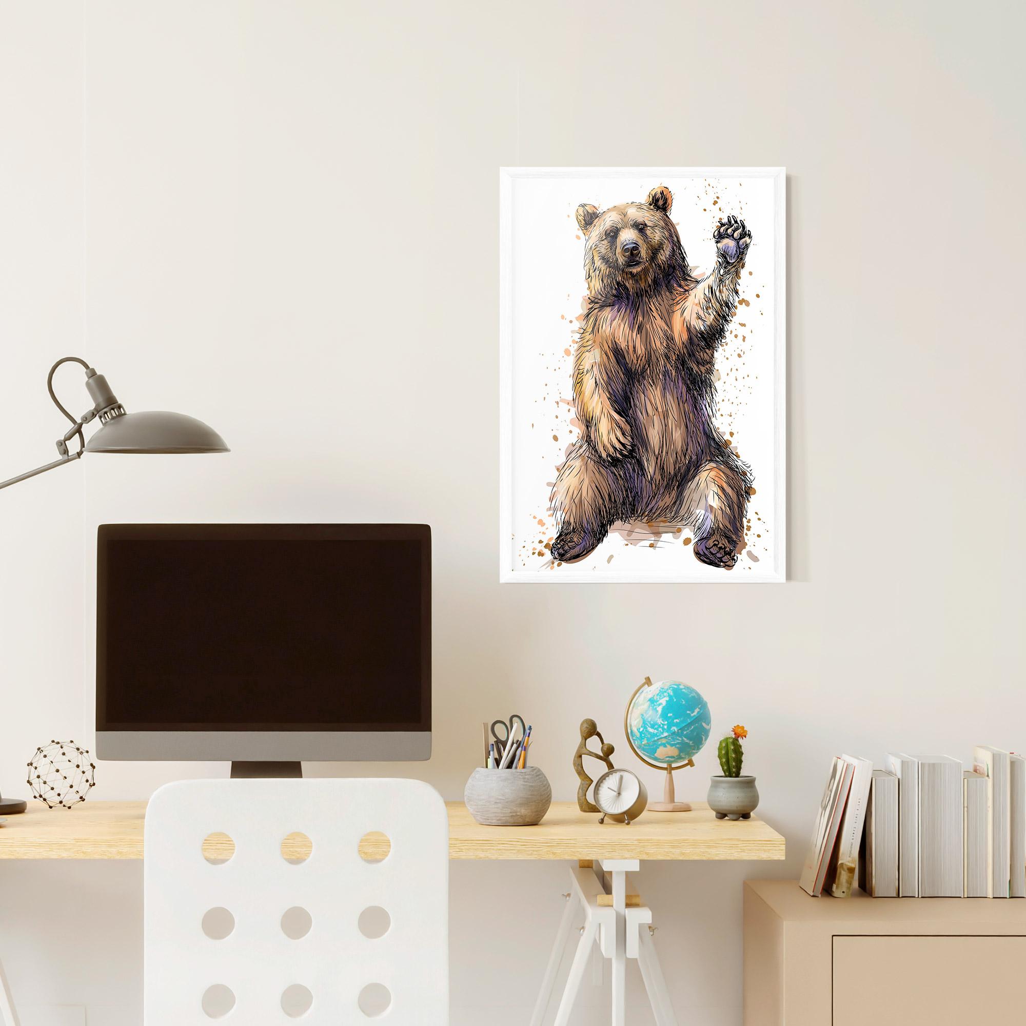 Gerahmte Poster Brown Purple Bear mockup 6