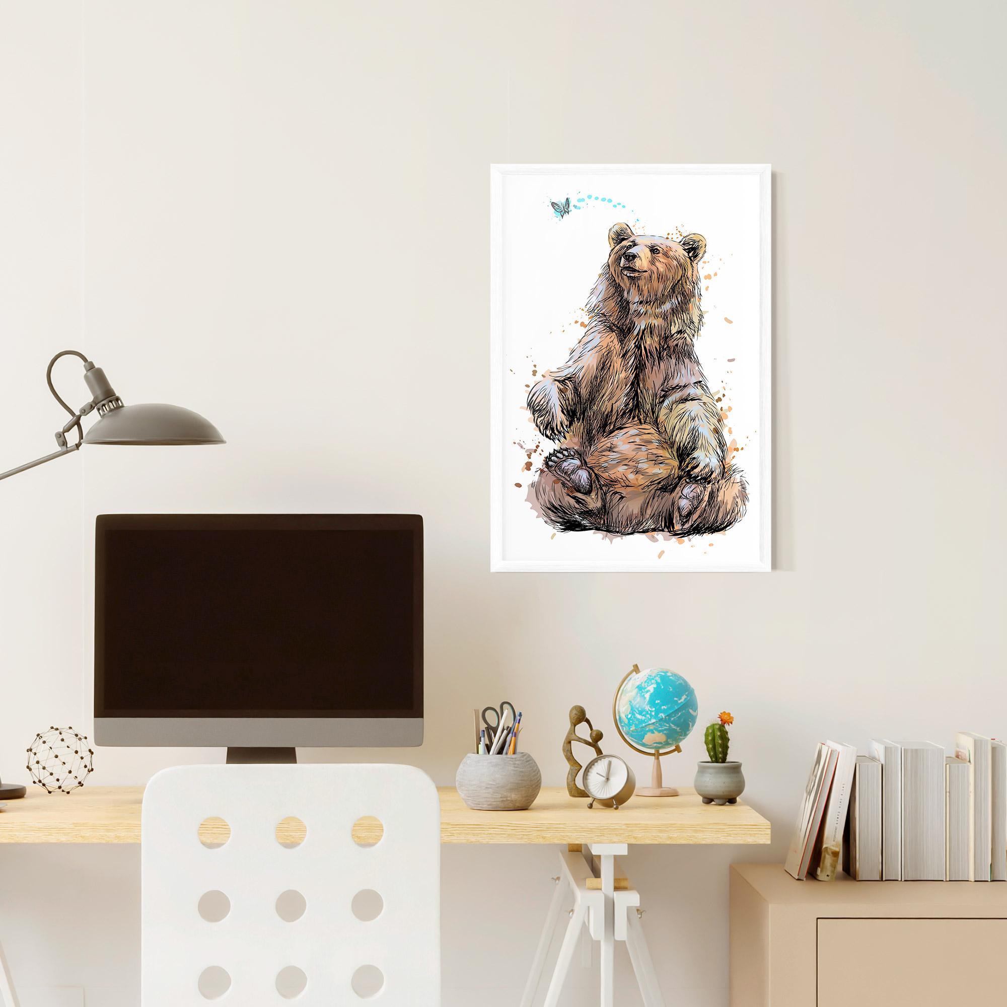 Gerahmte Poster Butterfly Bear mockup 6