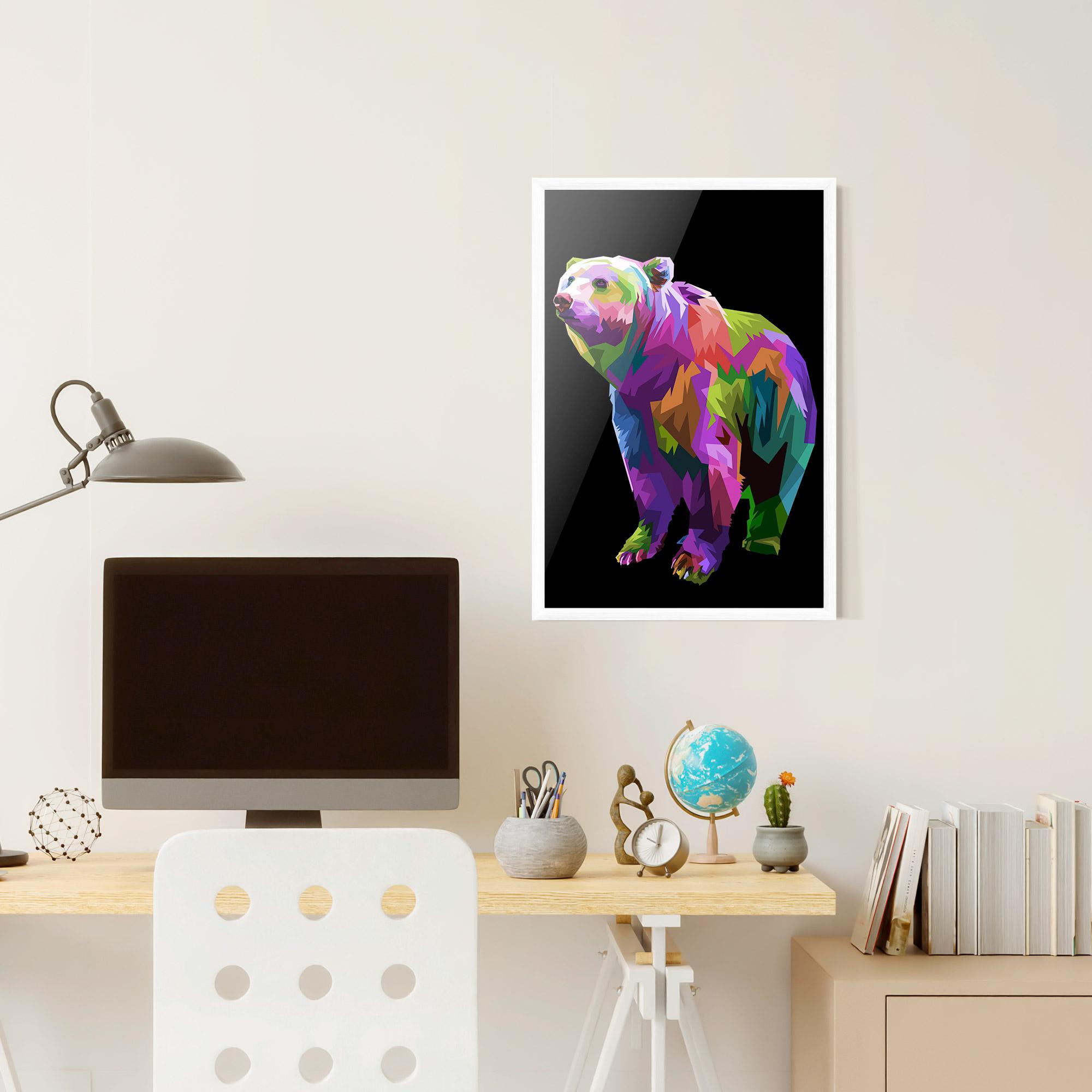 Gerahmte Poster Colorful Icebear mockup 6