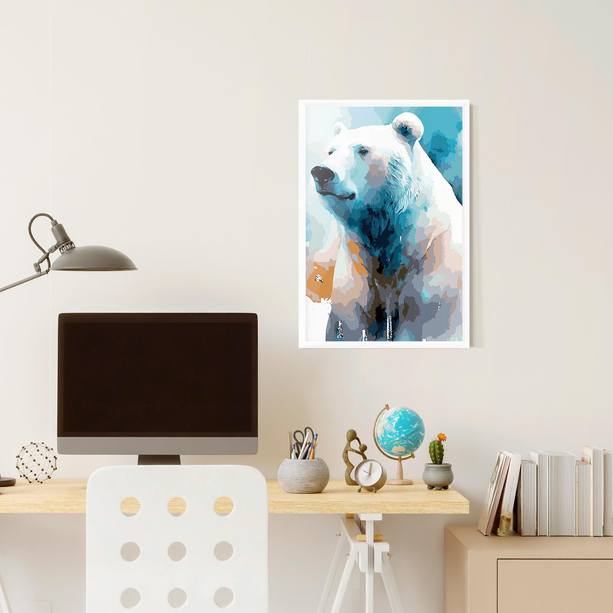 Gerahmte Poster Polar White Bear mockup 6