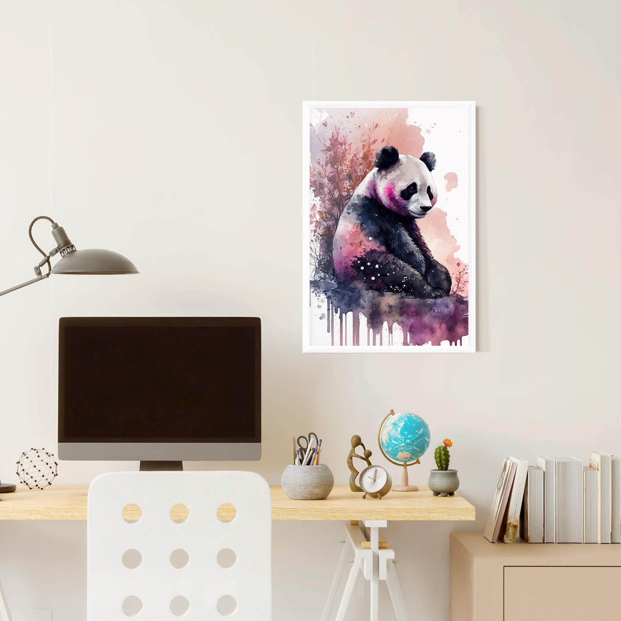 Gerahmte Poster Purple Panda Art mockup 6
