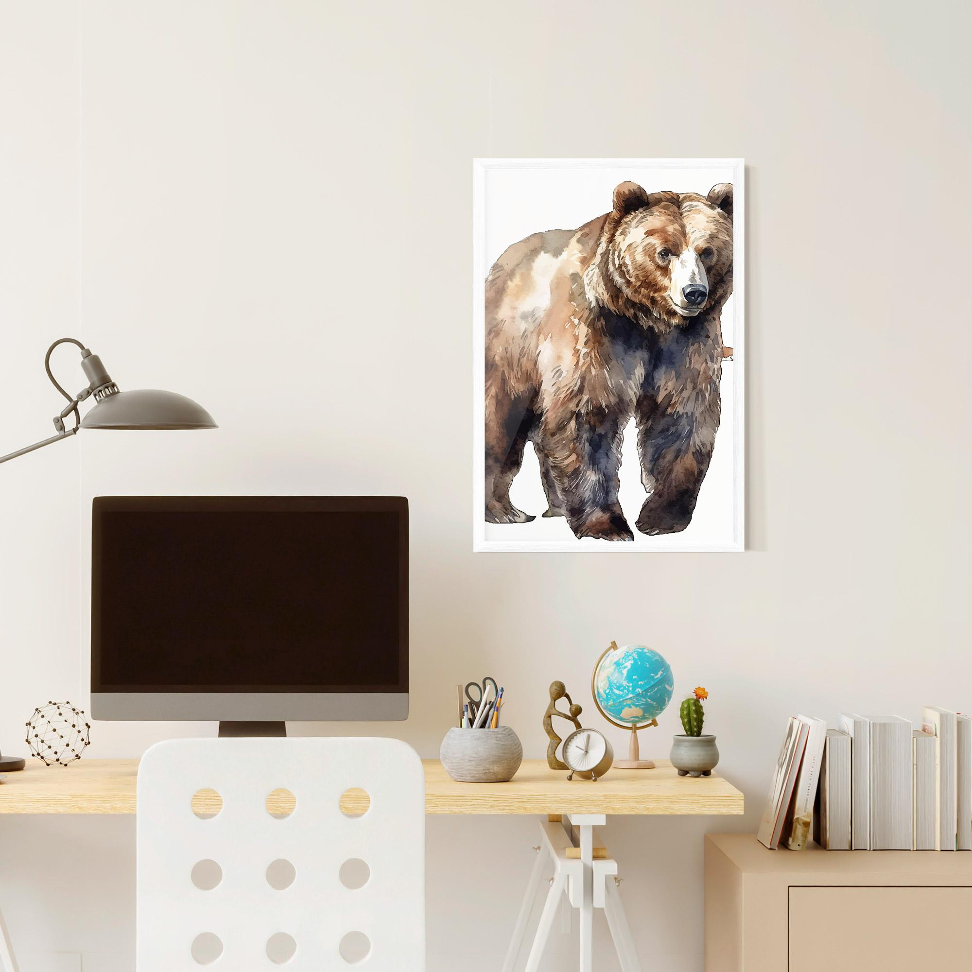 Gerahmte Poster Watercolor Bear Art mockup 6