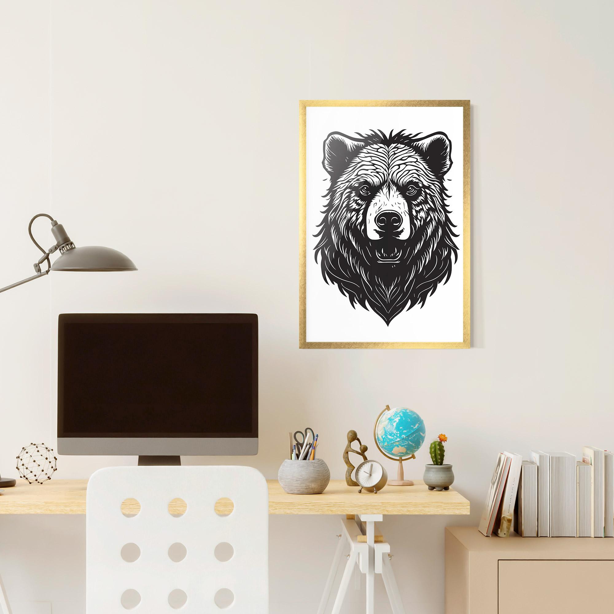Gerahmte Poster Bear Black Head mockup 6