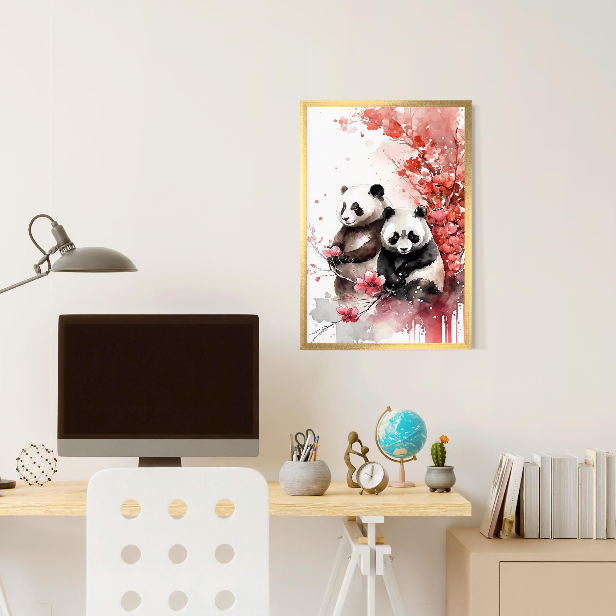 Gerahmte Poster Blossom Panda mockup 6
