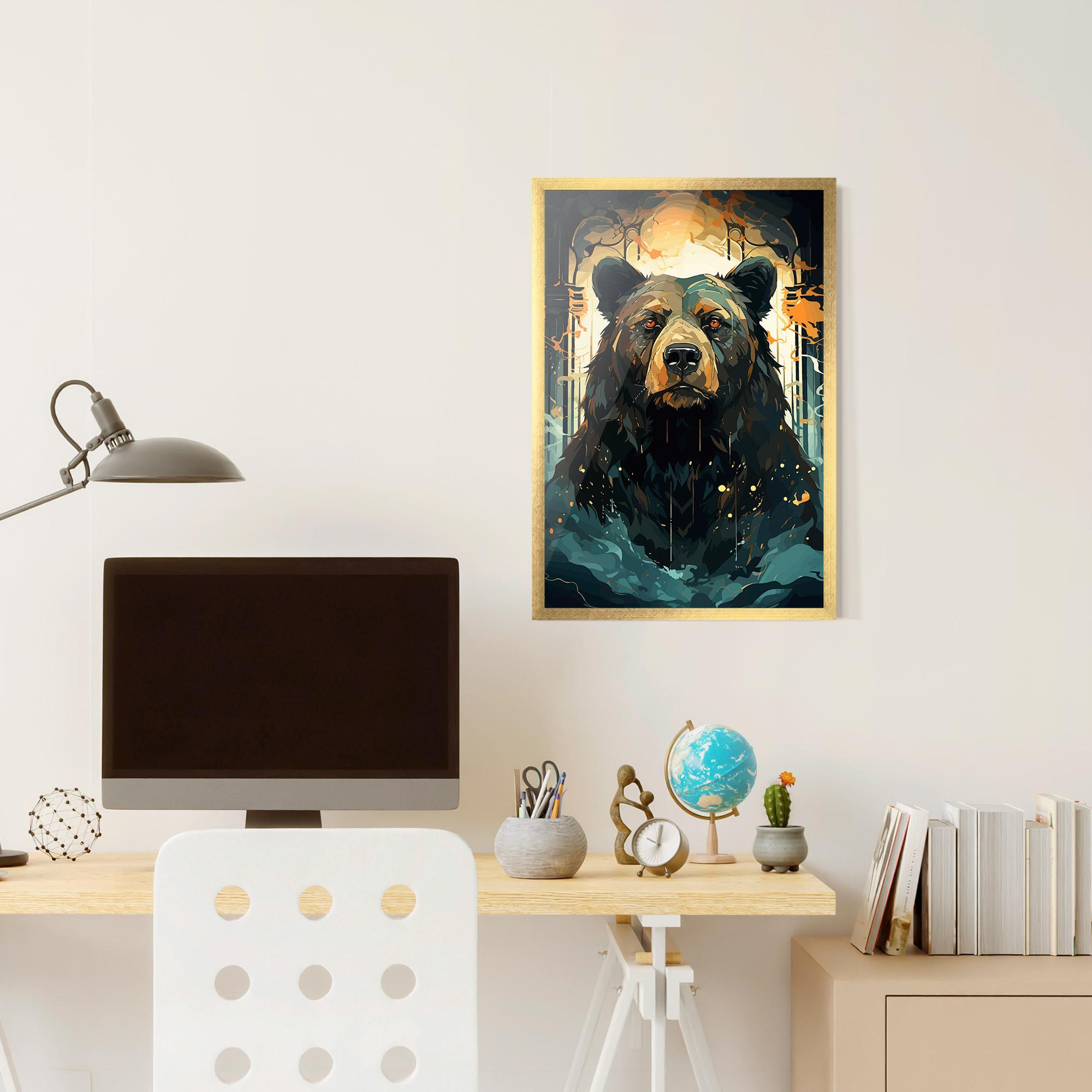 Gerahmte Poster Brown Bear Art mockup 6