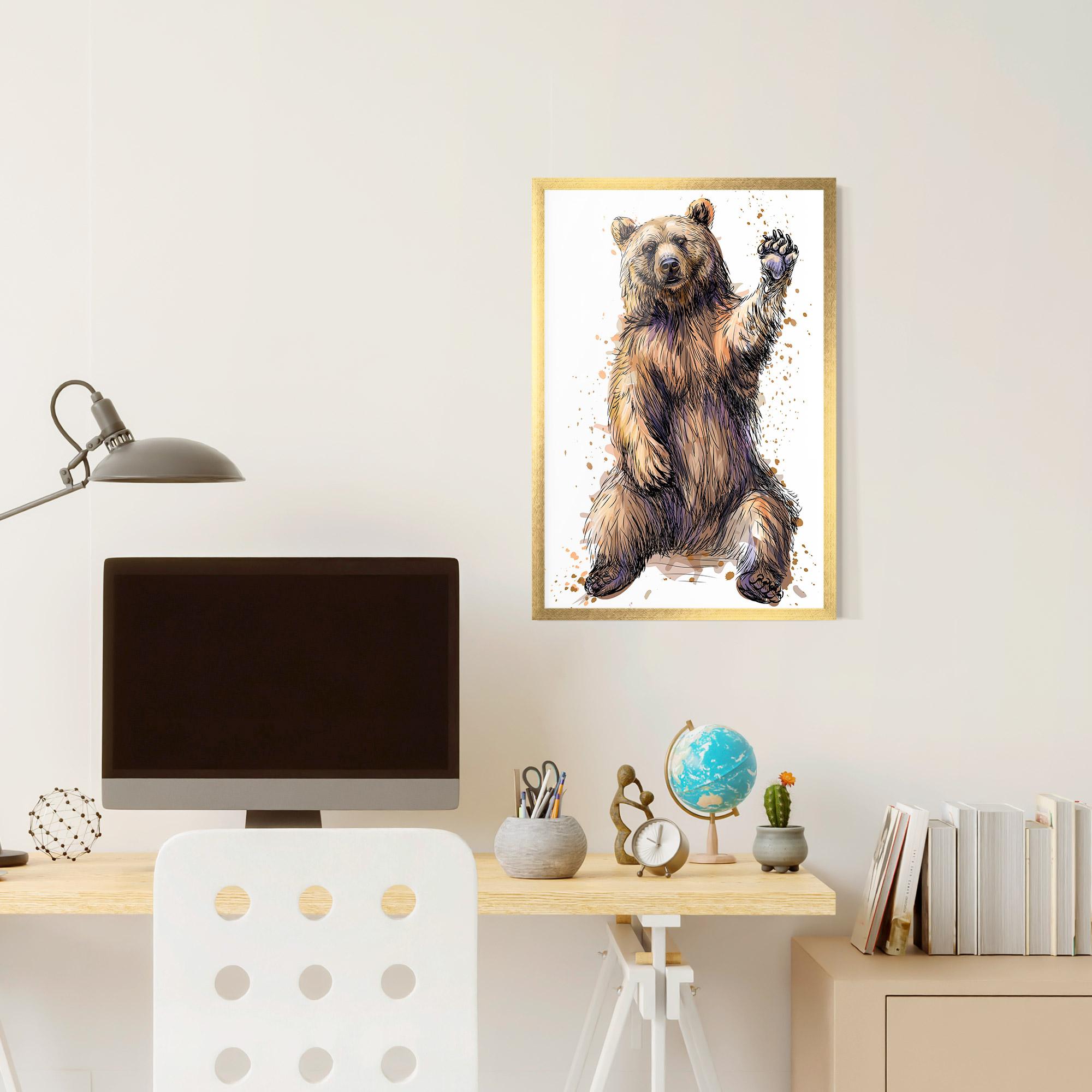 Gerahmte Poster Brown Purple Bear mockup 6