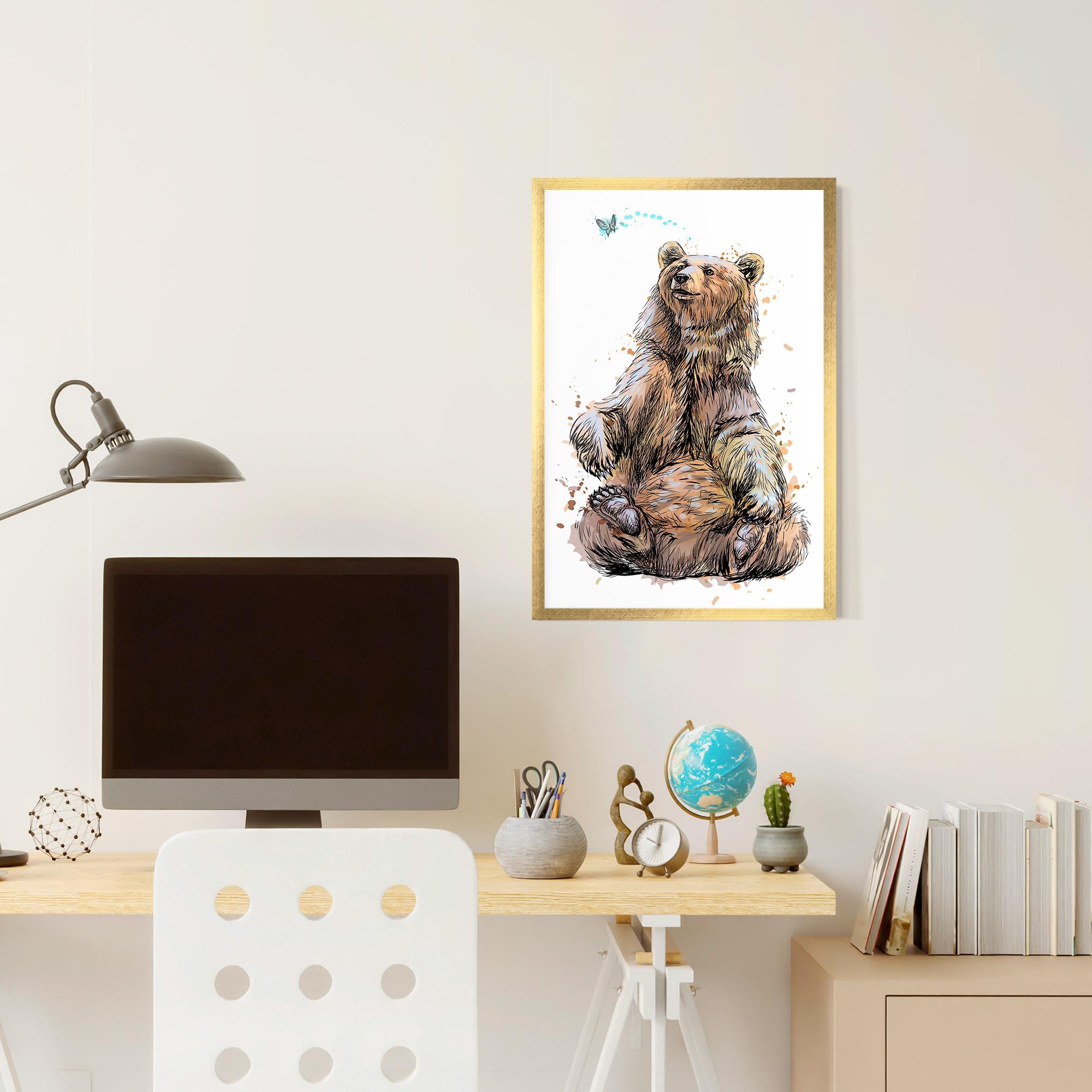 Gerahmte Poster Butterfly Bear mockup 6
