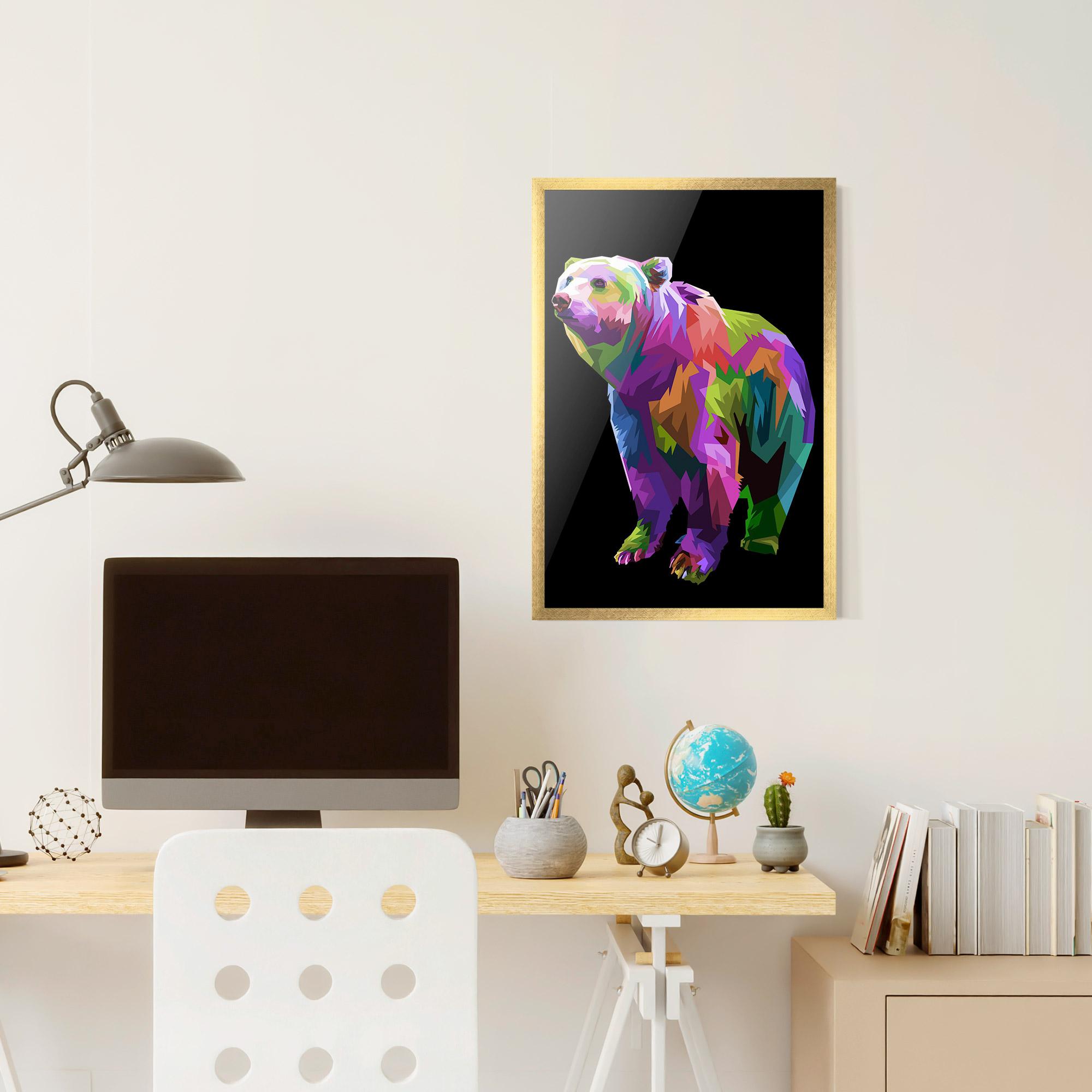 Gerahmte Poster Colorful Icebear mockup 6