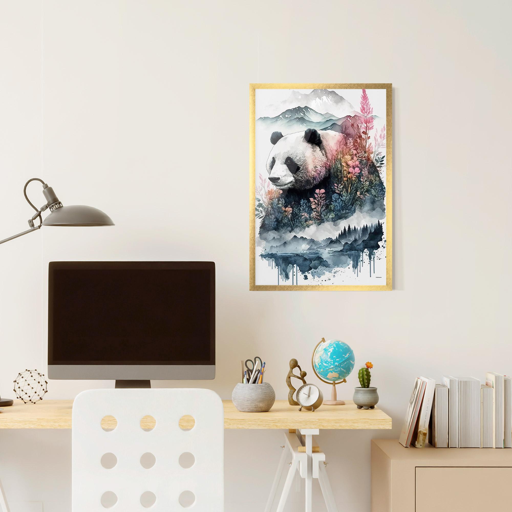 Gerahmte Poster Panda Art mockup 6
