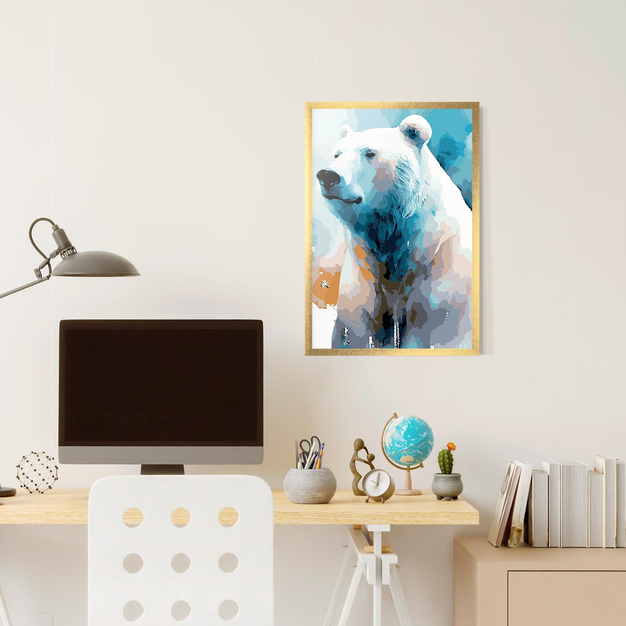 Gerahmte Poster Polar White Bear mockup 6