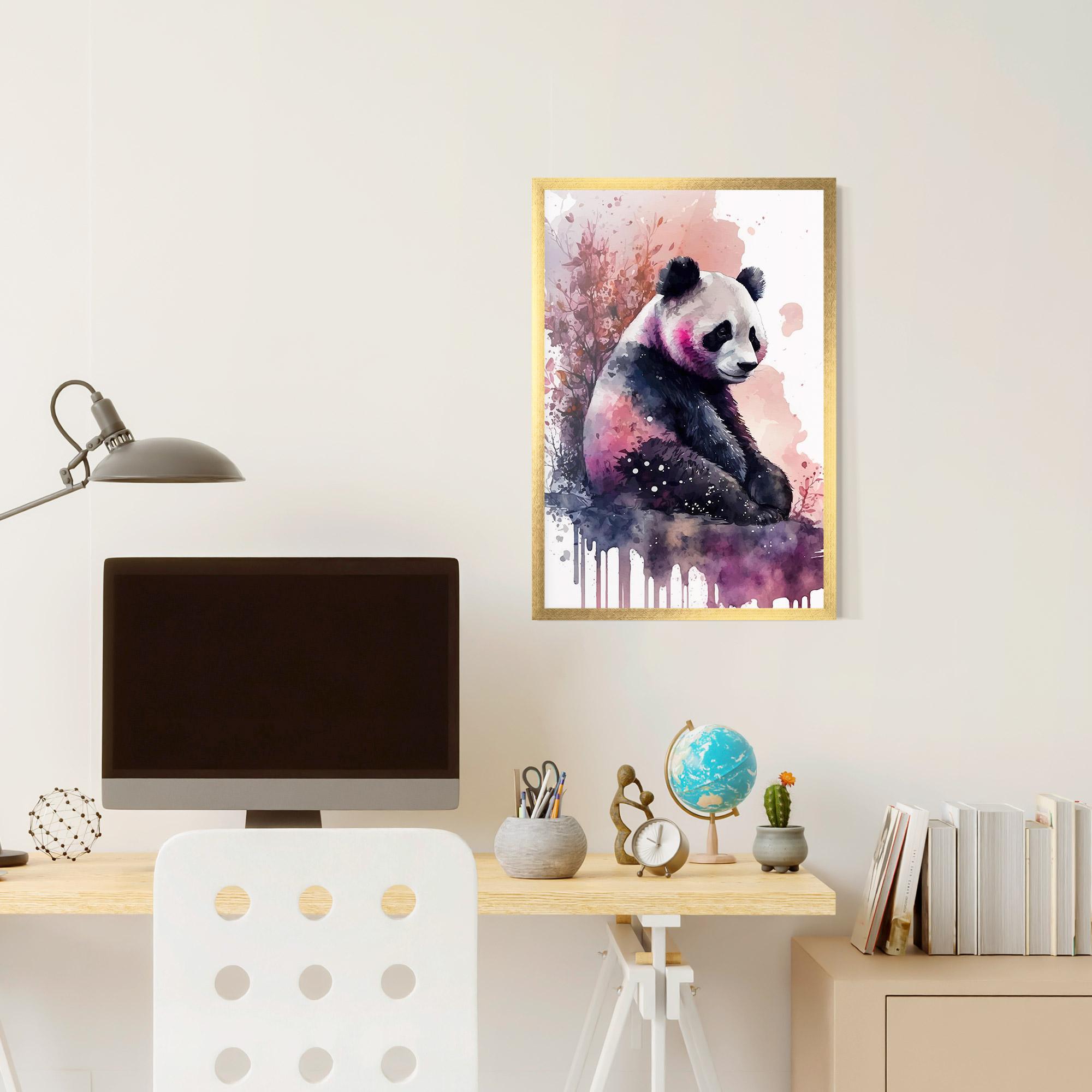Gerahmte Poster Purple Panda Art mockup 6