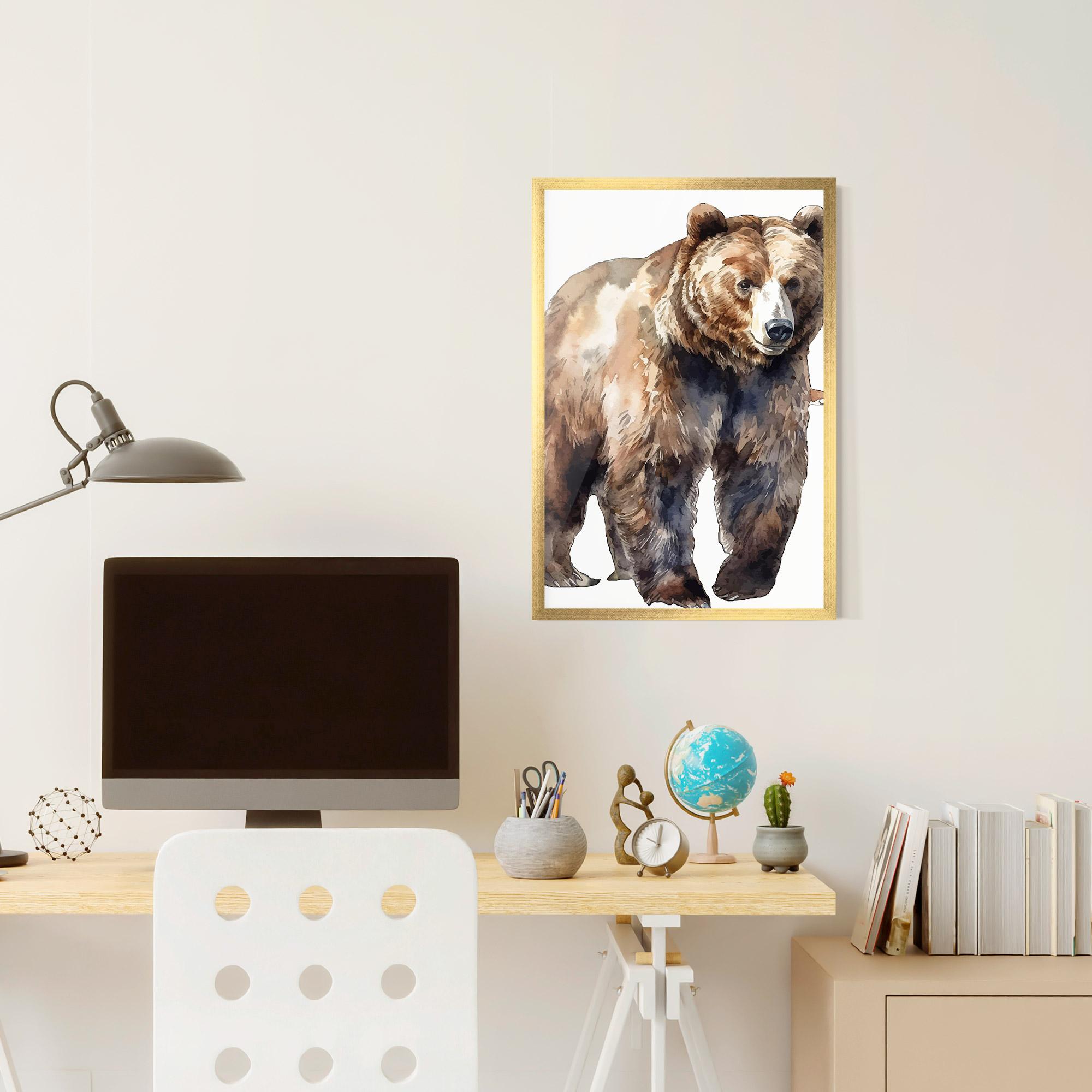 Gerahmte Poster Watercolor Bear Art mockup 6