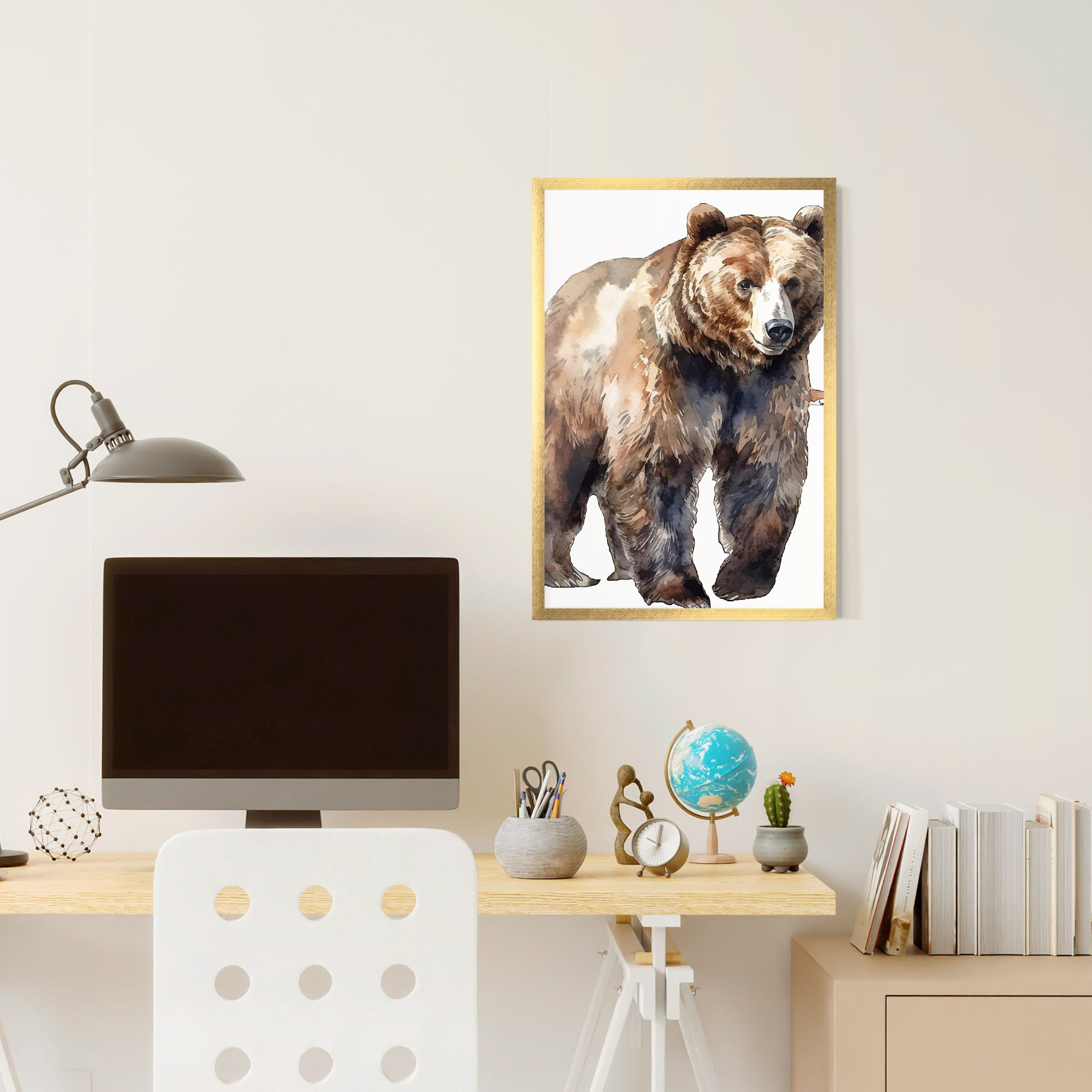 Watercolor Bear Art mockup 6