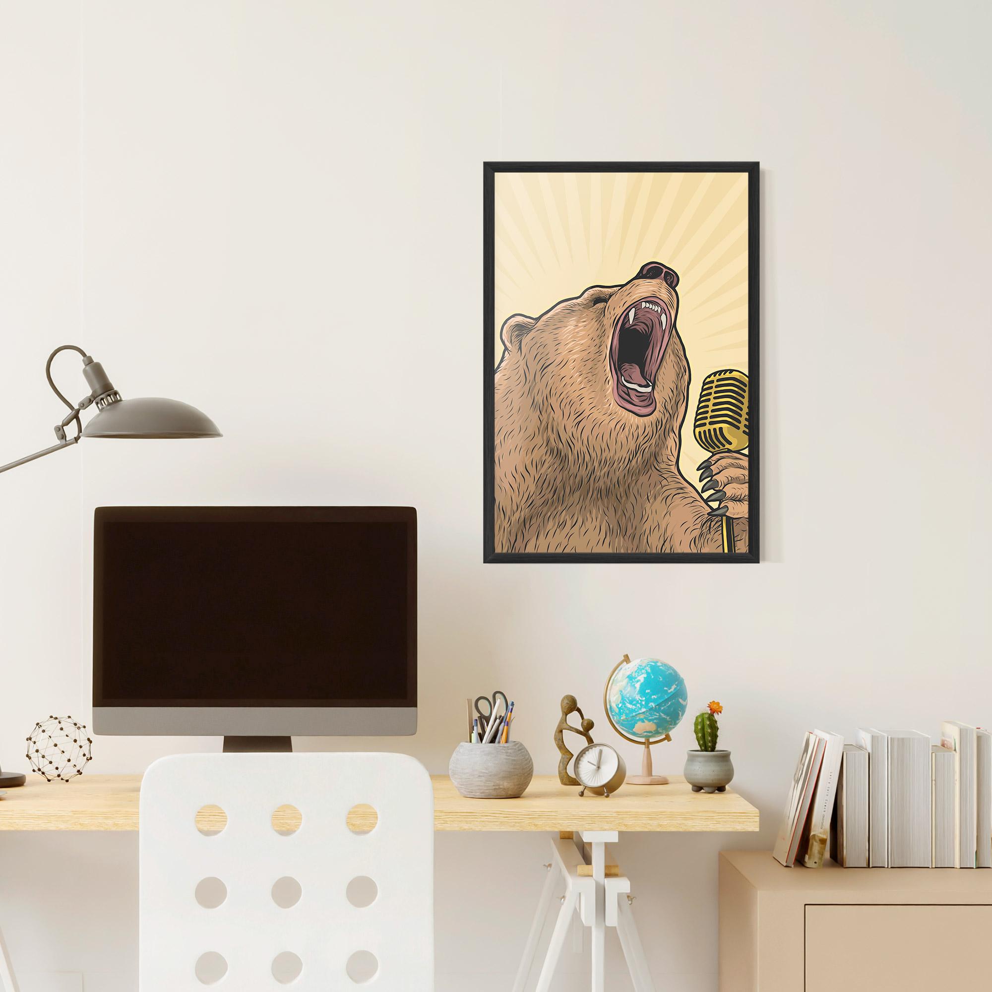 Gerahmte Poster Bear Singing mockup 6
