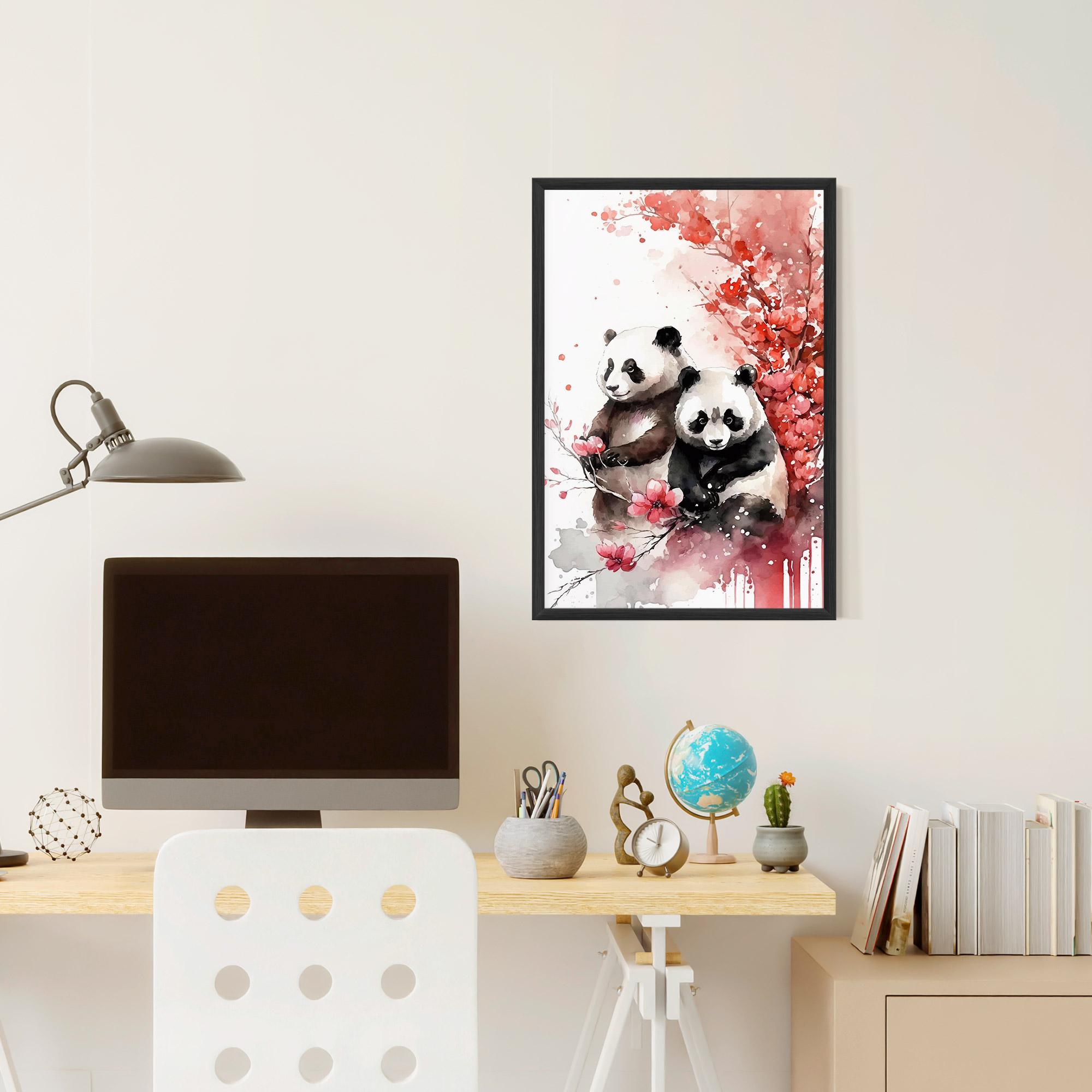 Gerahmte Poster Blossom Panda mockup 6