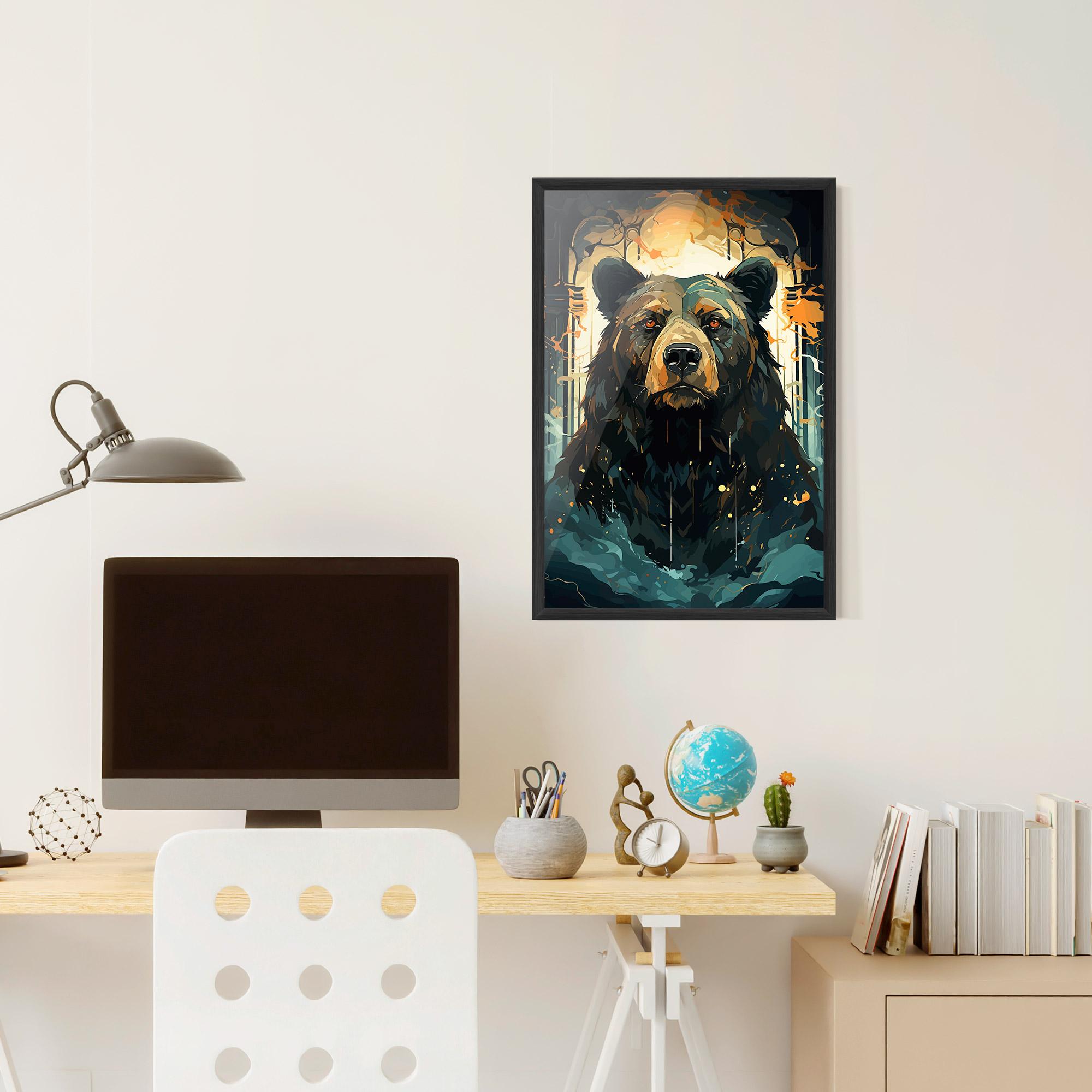 Gerahmte Poster Brown Bear Art mockup 6