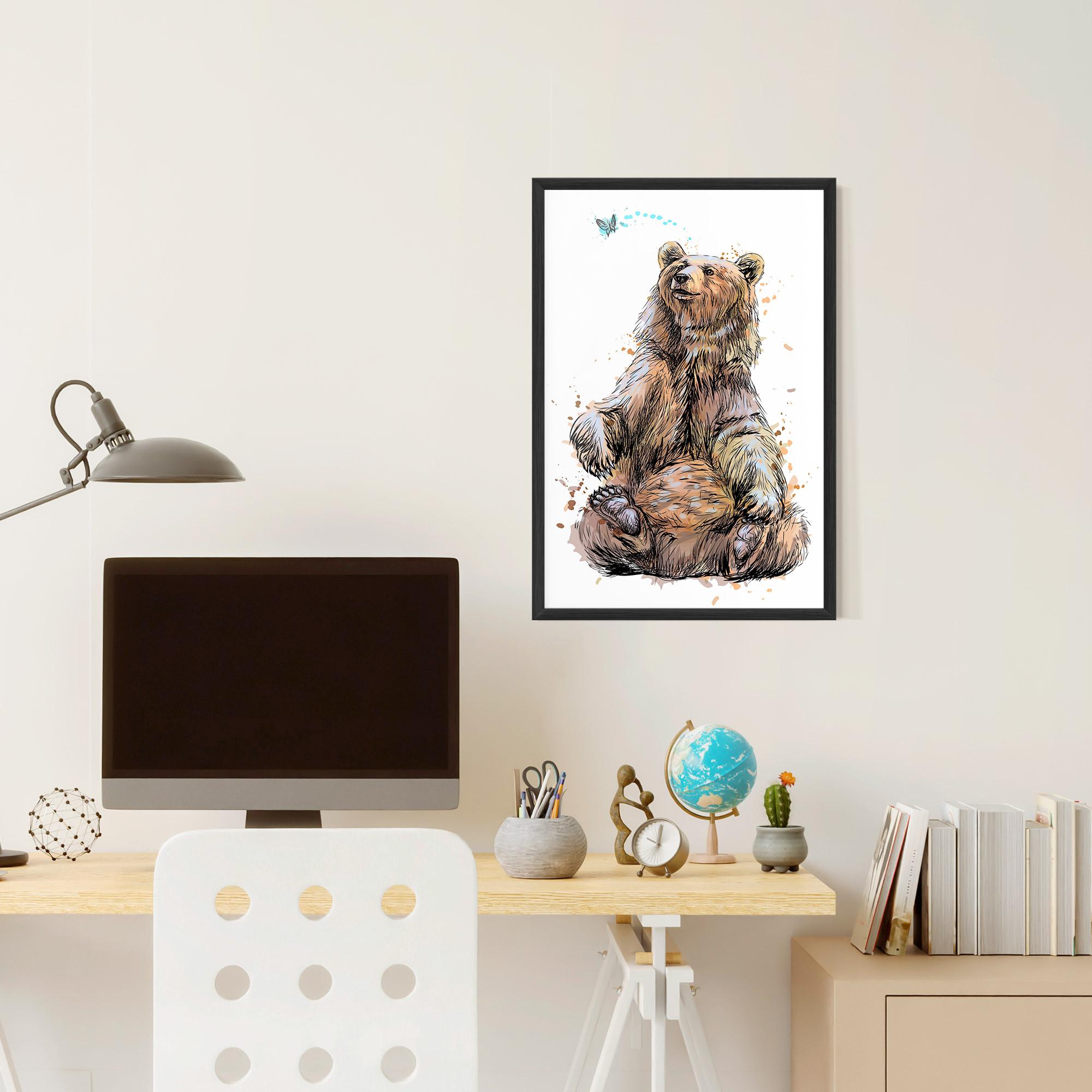 Gerahmte Poster Butterfly Bear mockup 6