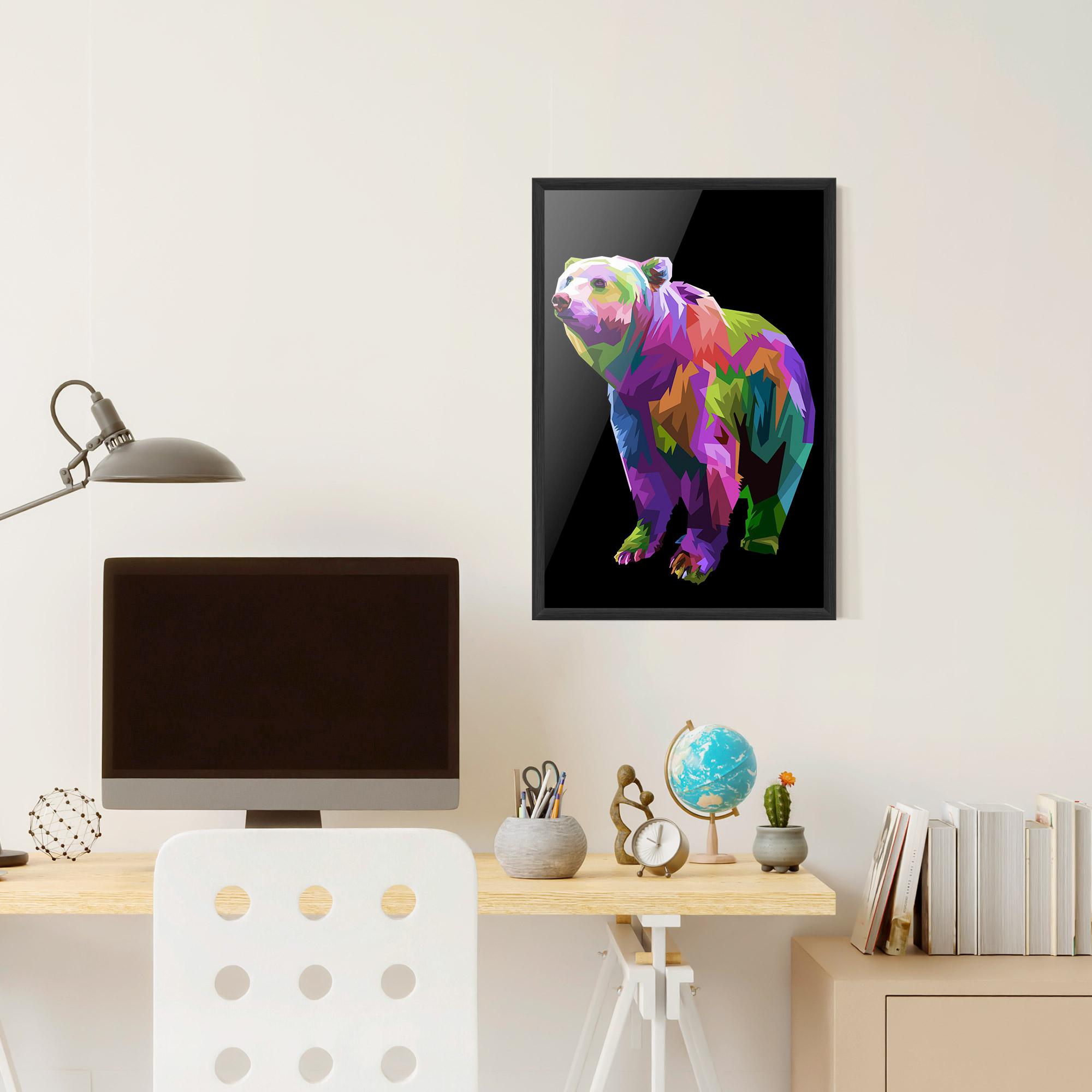 Gerahmte Poster Colorful Icebear mockup 6